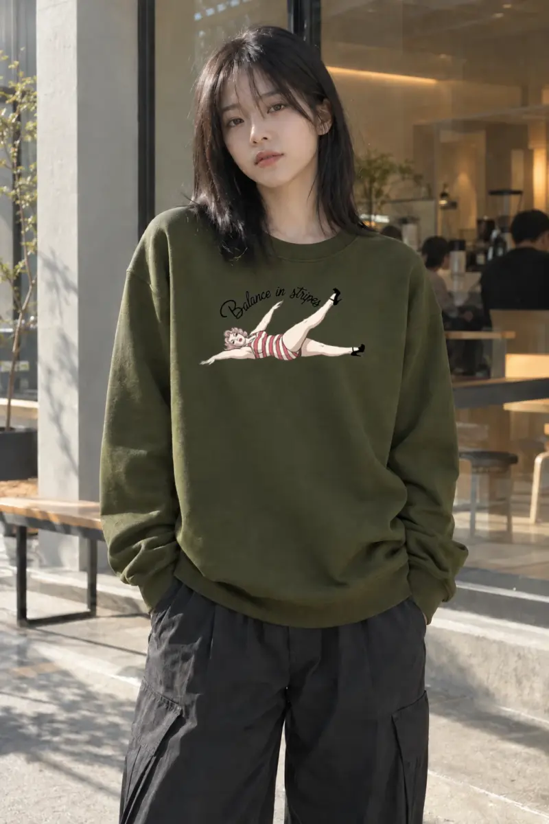 "Balance In Stripes" Heavy Blend Unisex Crewneck Sweatshirt | Gildan 18000