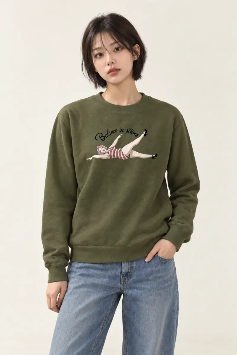 "Balance In Stripes" Heavy Blend Unisex Crewneck Sweatshirt | Gildan 18000