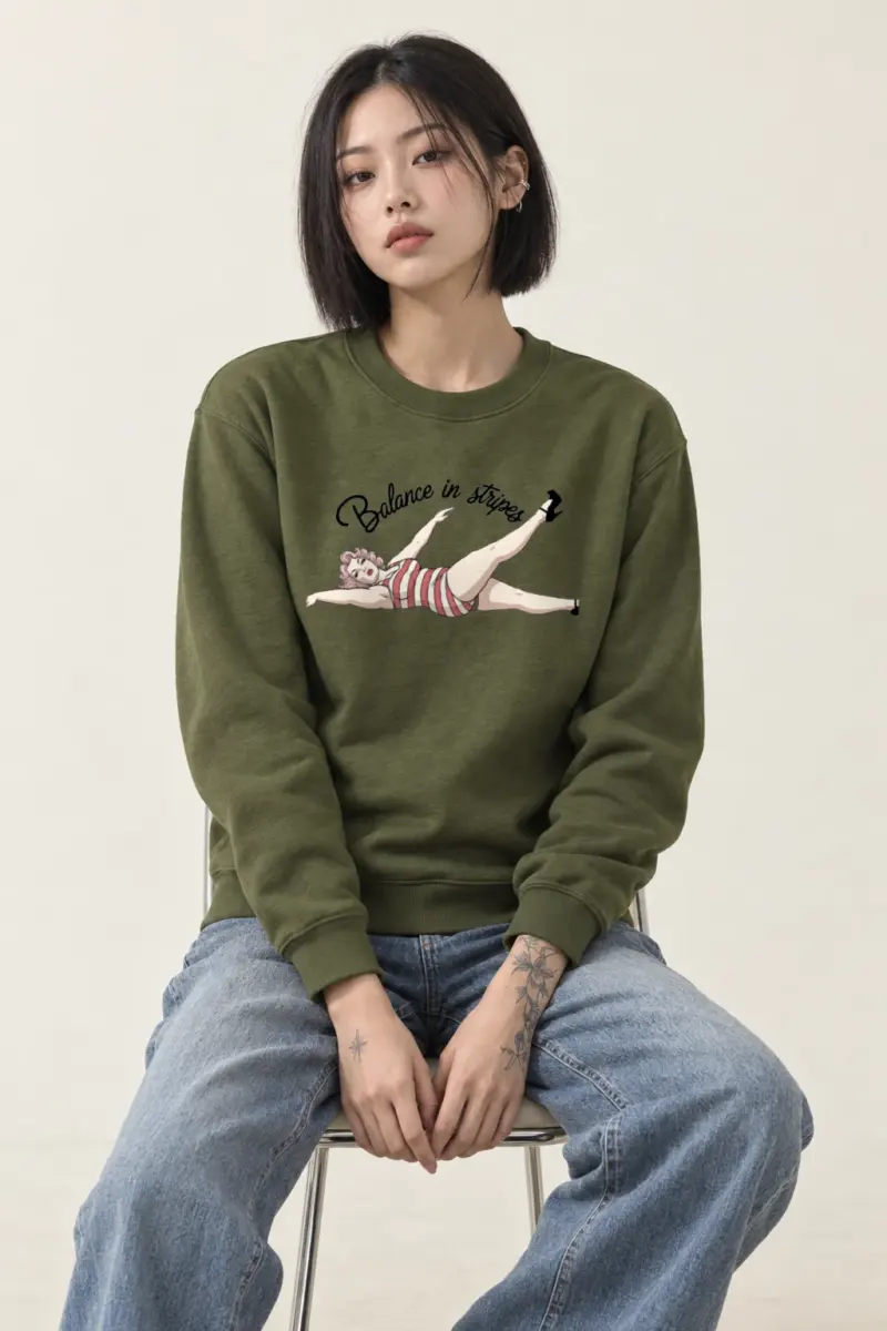"Balance In Stripes" Heavy Blend Unisex Crewneck Sweatshirt