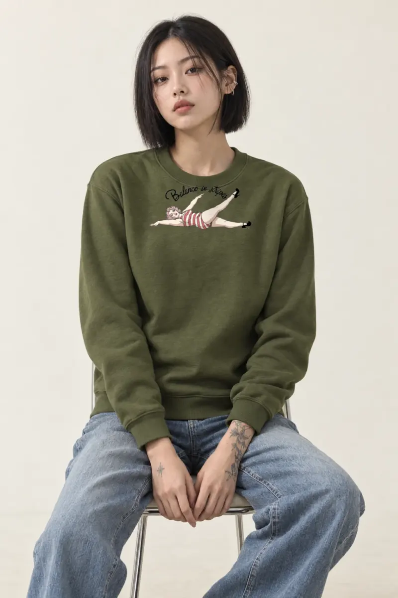 "Balance In Stripes" Heavy Blend Unisex Crewneck Sweatshirt