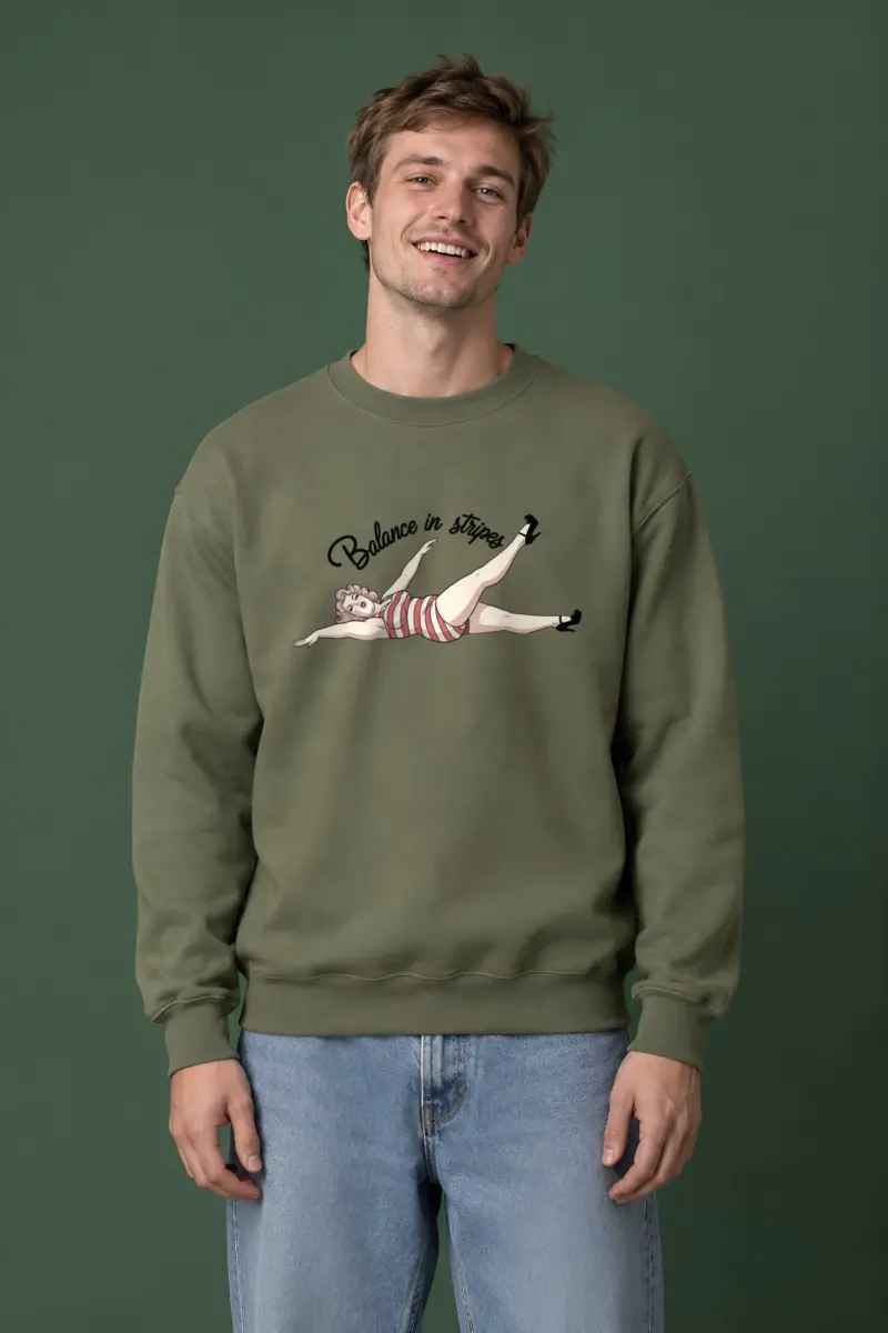 "Balance In Stripes" Heavy Blend Unisex Crewneck Sweatshirt