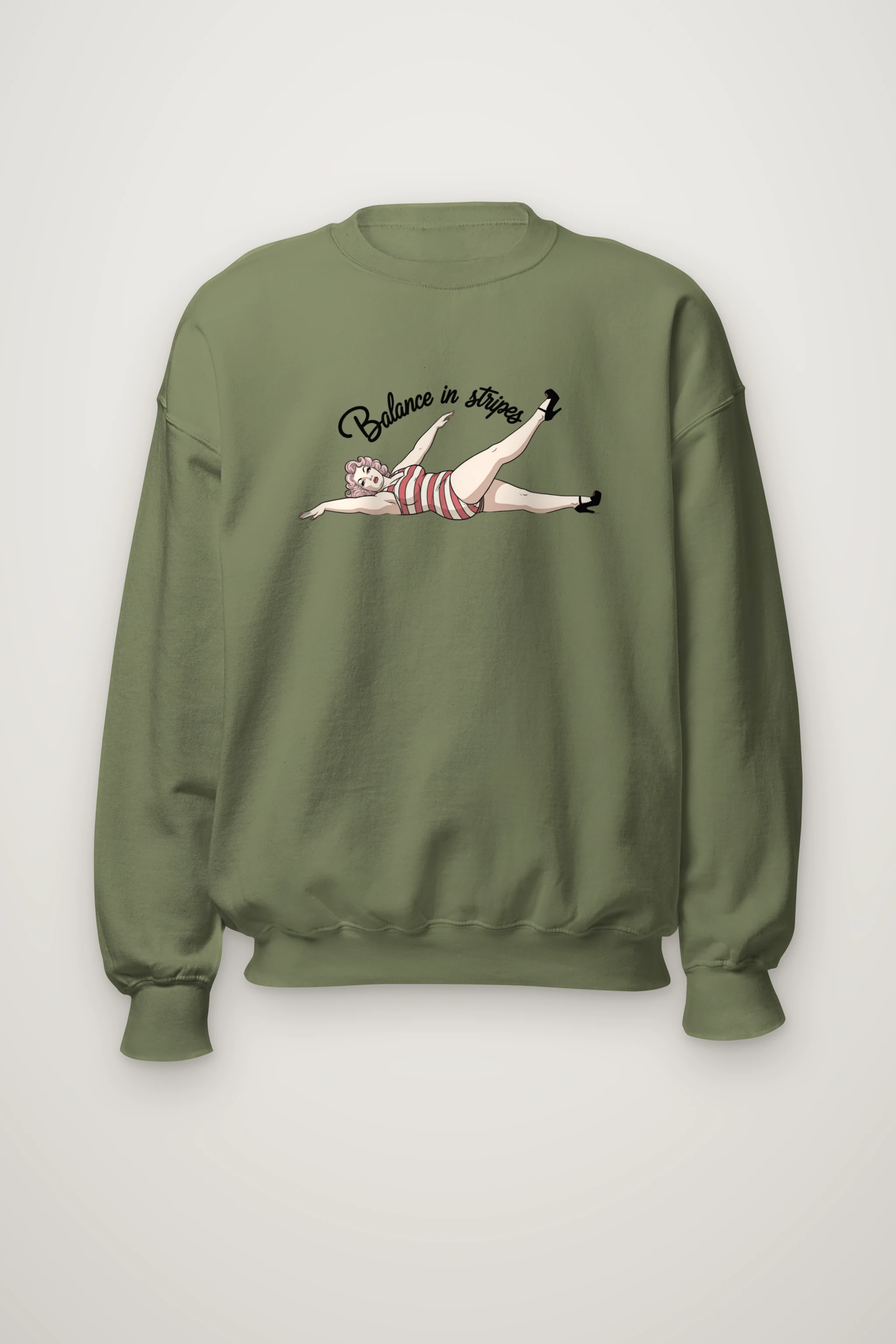 "Balance In Stripes" Heavy Blend Unisex Crewneck Sweatshirt