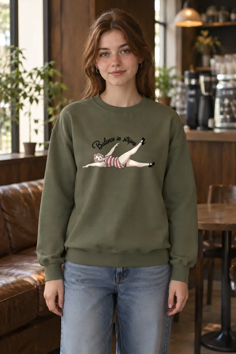 "Balance In Stripes" Heavy Blend Unisex Crewneck Sweatshirt