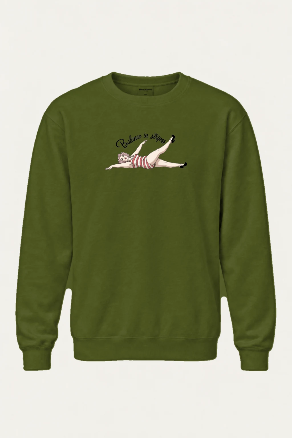 "Balance In Stripes" Heavy Blend Unisex Crewneck Sweatshirt | Gildan 18000