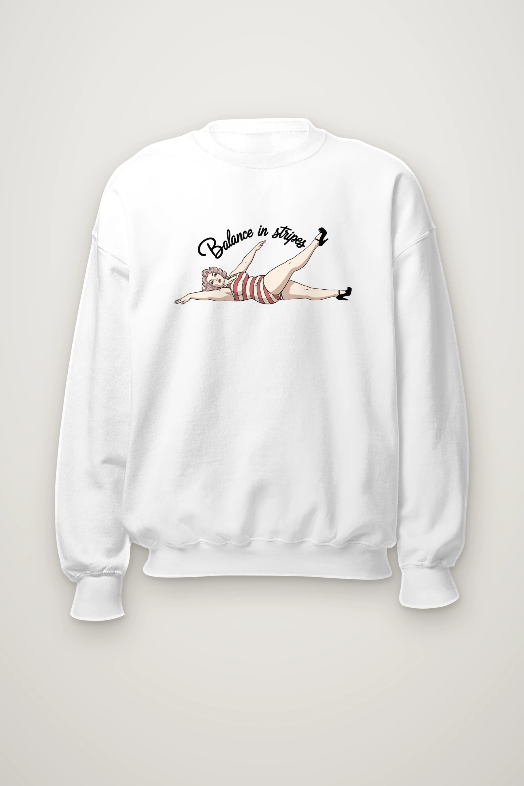 "Balance In Stripes" Heavy Blend Unisex Crewneck Sweatshirt