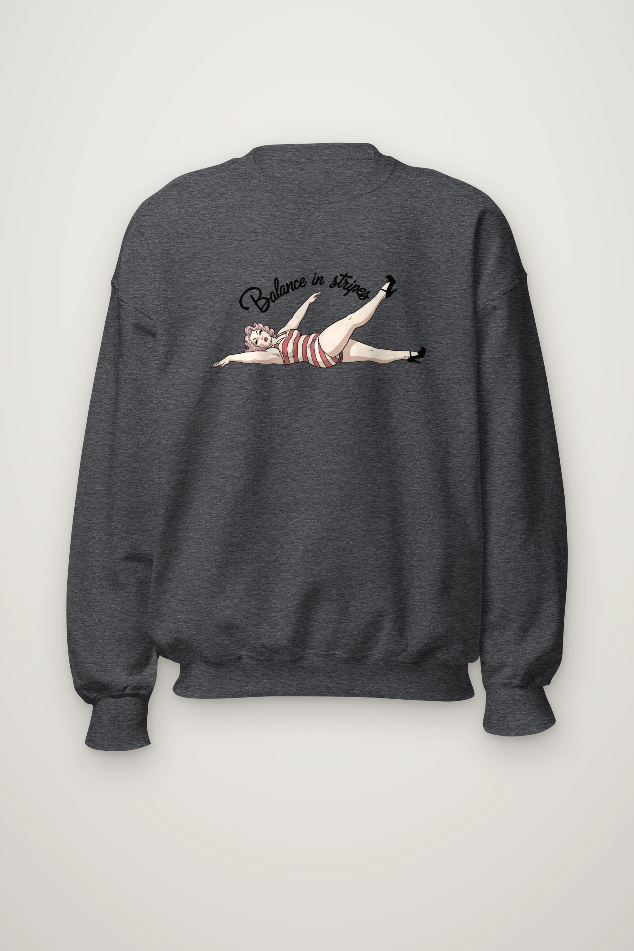 "Balance In Stripes" Heavy Blend Unisex Crewneck Sweatshirt