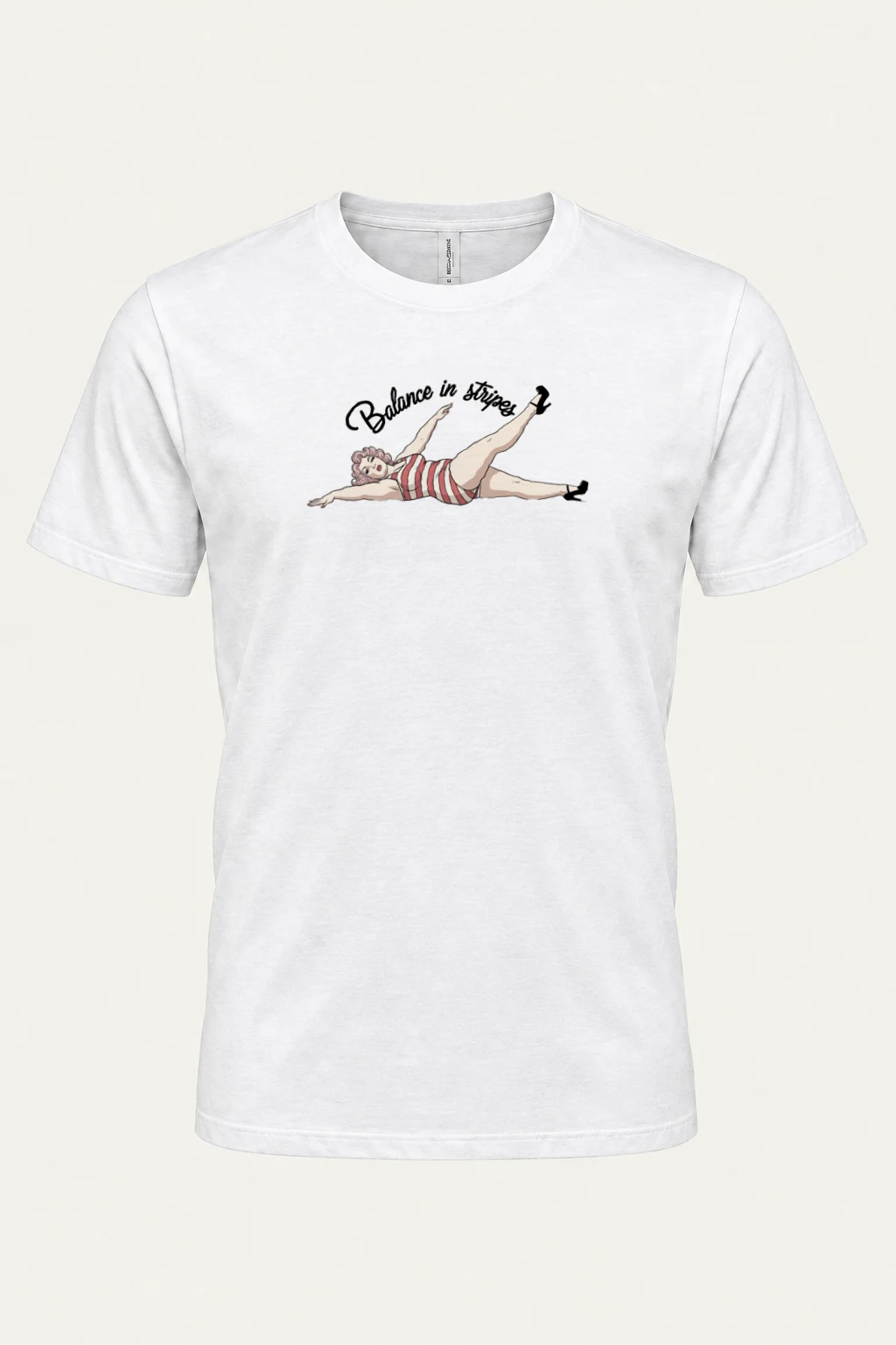 "Balance In Stripes" Heavyweight Unisex Crewneck T-shirt | Gildan 5000