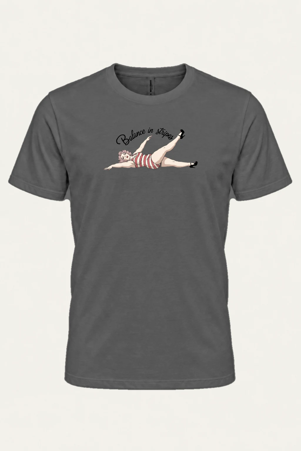 "Balance In Stripes" Heavyweight Unisex Crewneck T-shirt | Gildan 5000