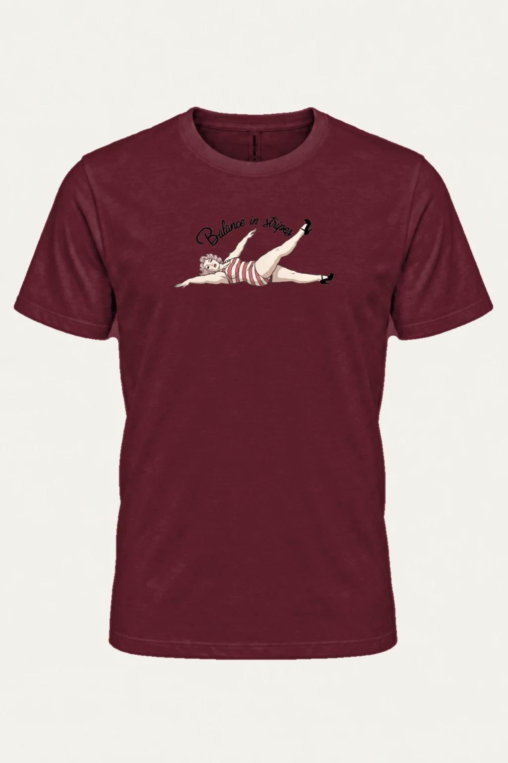 "Balance In Stripes" Heavyweight Unisex Crewneck T-shirt | Gildan 5000