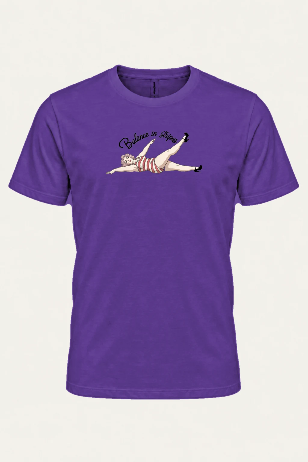 "Balance In Stripes" Heavyweight Unisex Crewneck T-shirt | Gildan 5000