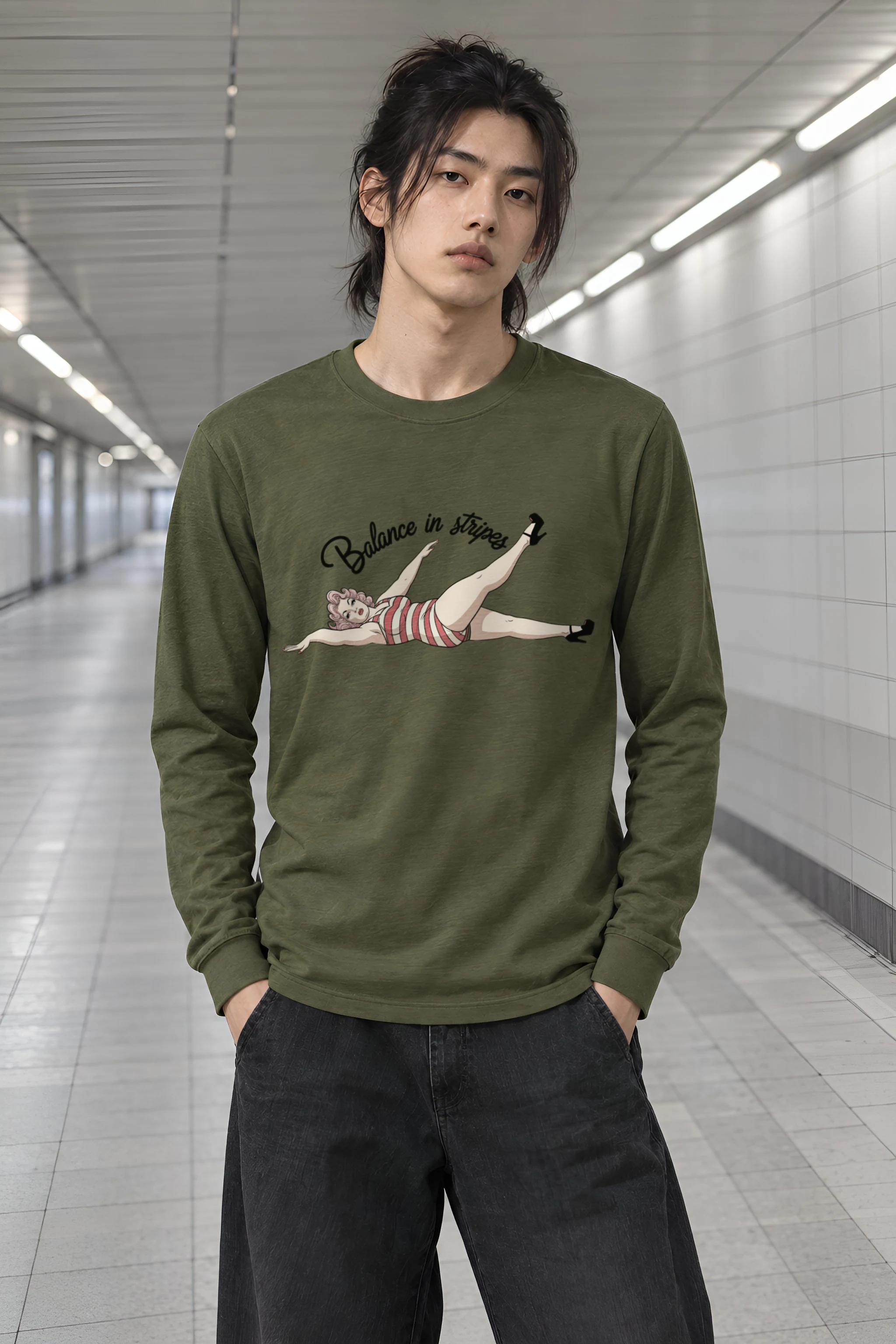 "Balance In Stripes" Unisex Longsleeve T-shirt
