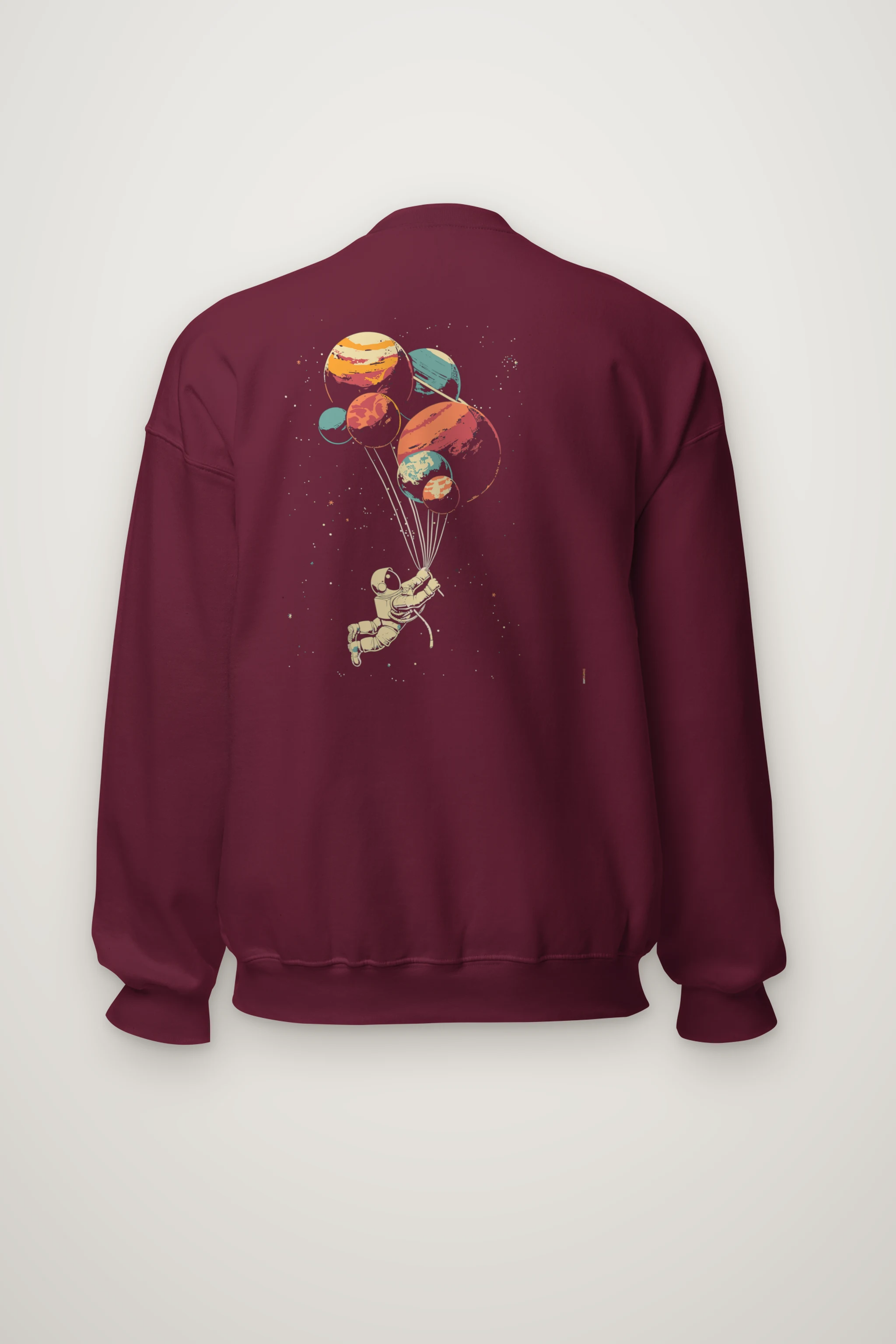 "Balloon Planet Astronaut" Heavy Blend Unisex Crewneck Sweatshirt
