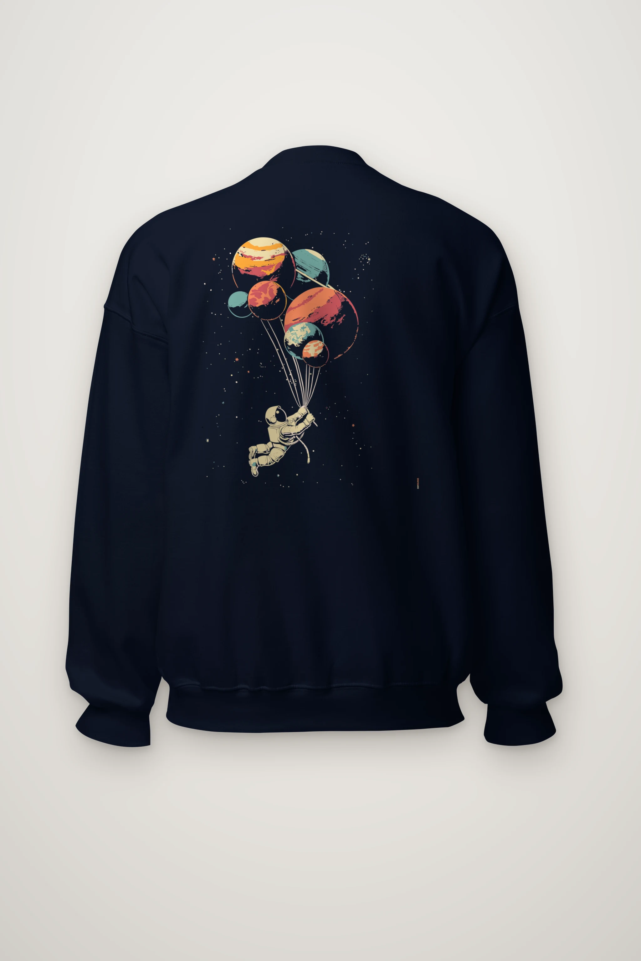 "Balloon Planet Astronaut" Heavy Blend Unisex Crewneck Sweatshirt