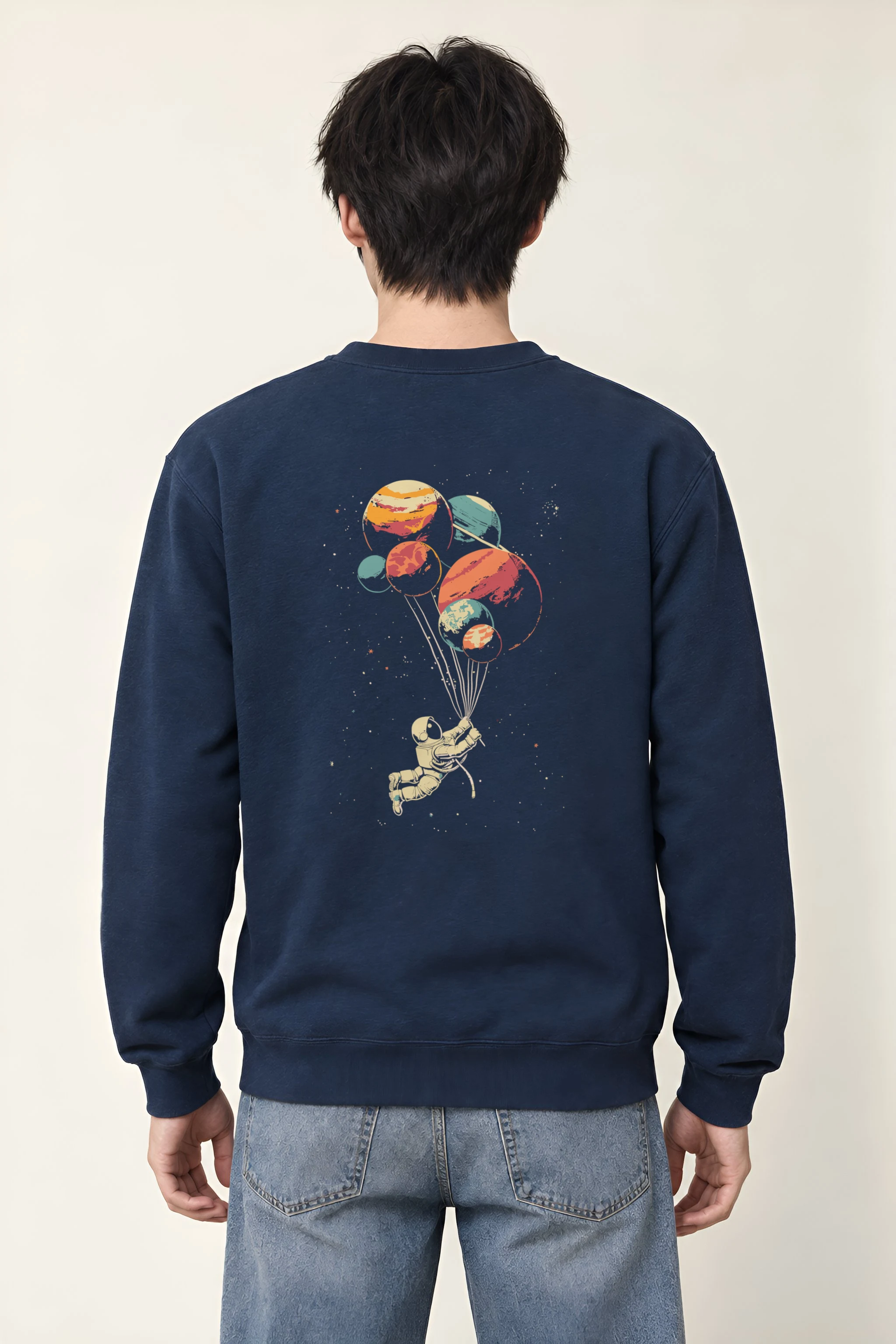 "Balloon Planet Astronaut" 1 Crewneck Sweatshirt
