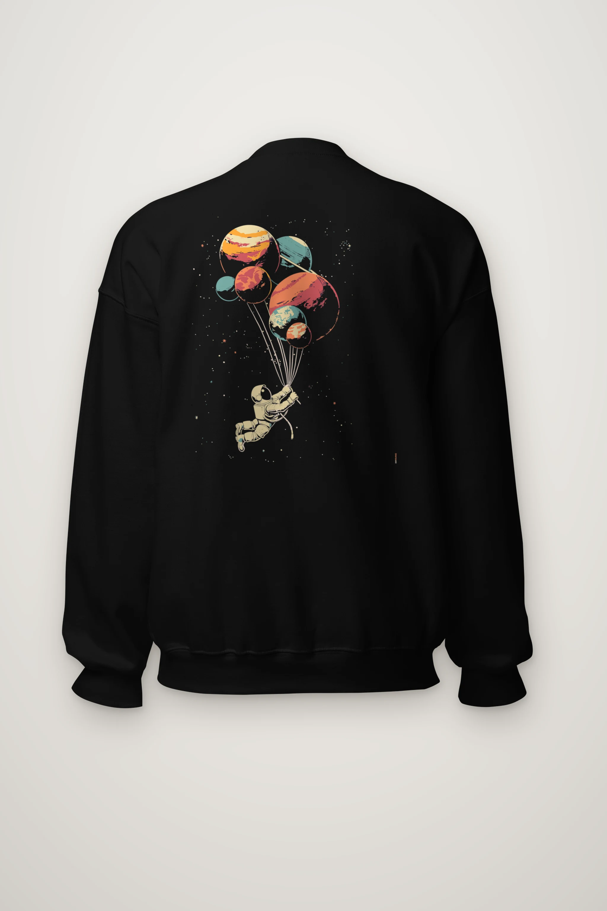 "Balloon Planet Astronaut" Heavy Blend Unisex Crewneck Sweatshirt
