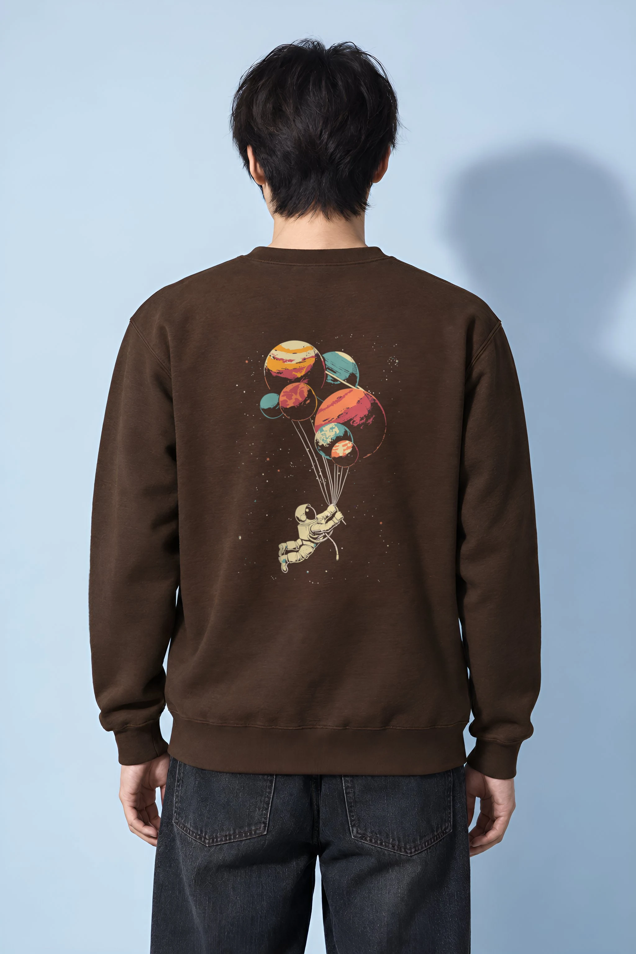 "Balloon Planet Astronaut" 1 Crewneck Sweatshirt