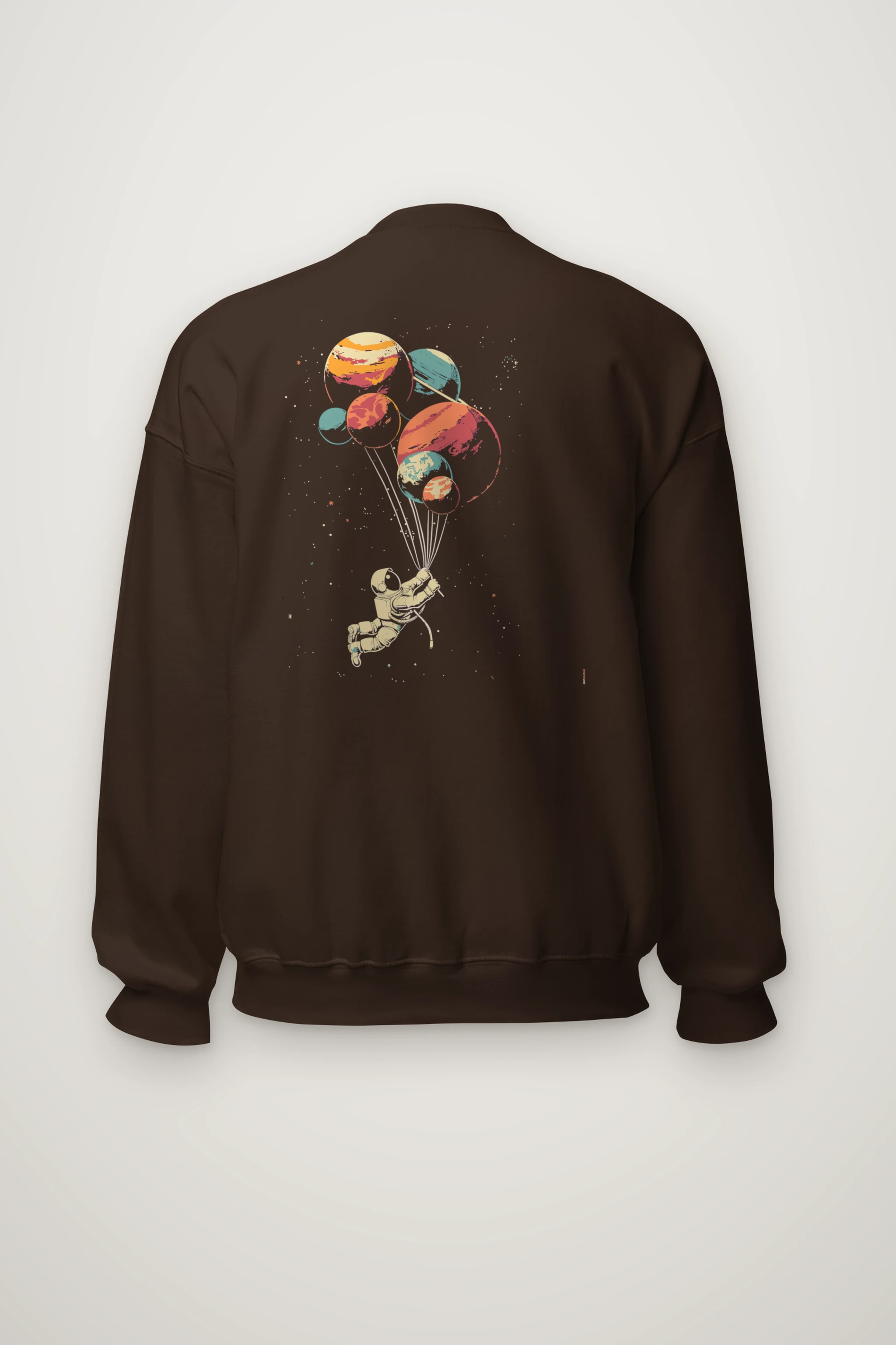 "Balloon Planet Astronaut" Heavy Blend Unisex Crewneck Sweatshirt