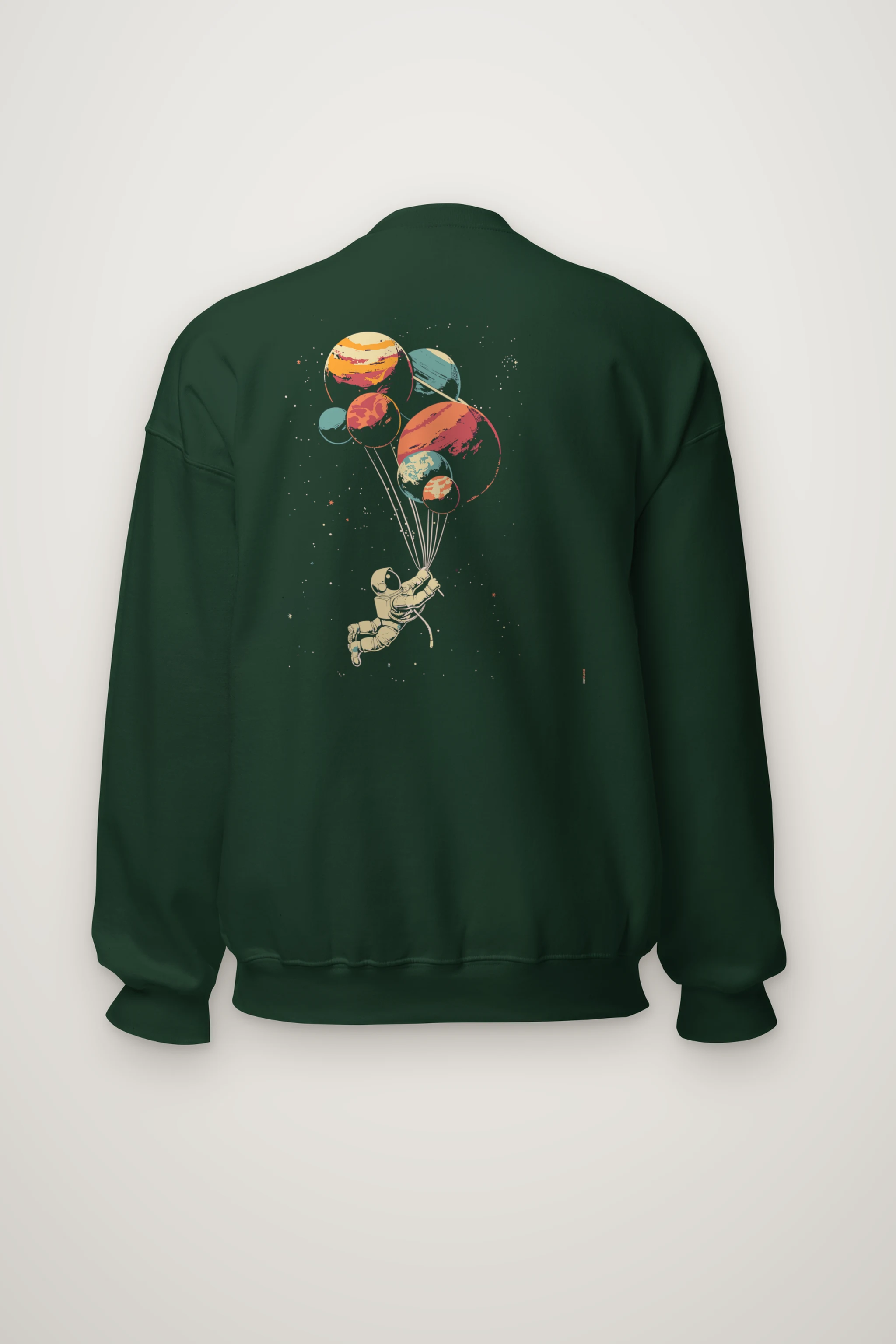 "Balloon Planet Astronaut" Heavy Blend Unisex Crewneck Sweatshirt