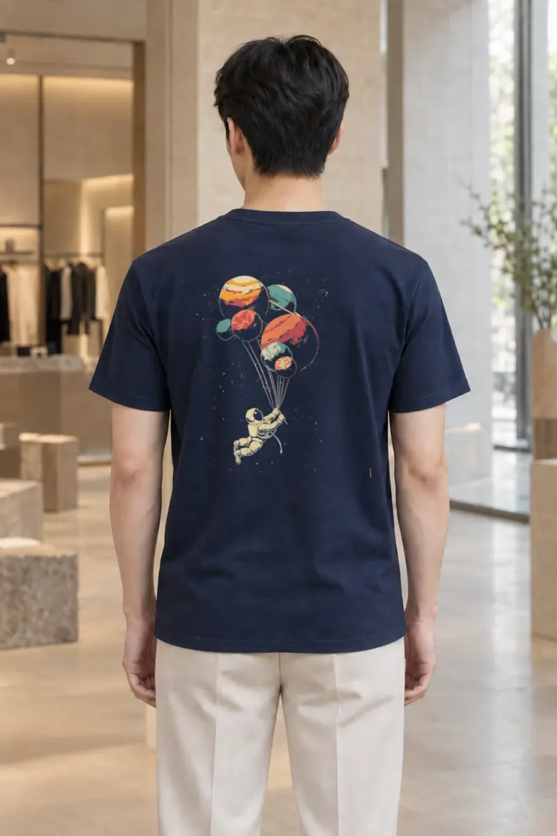 "Balloon Planet Drift" Heavyweight Unisex Crewneck T-shirt | Gildan 5000