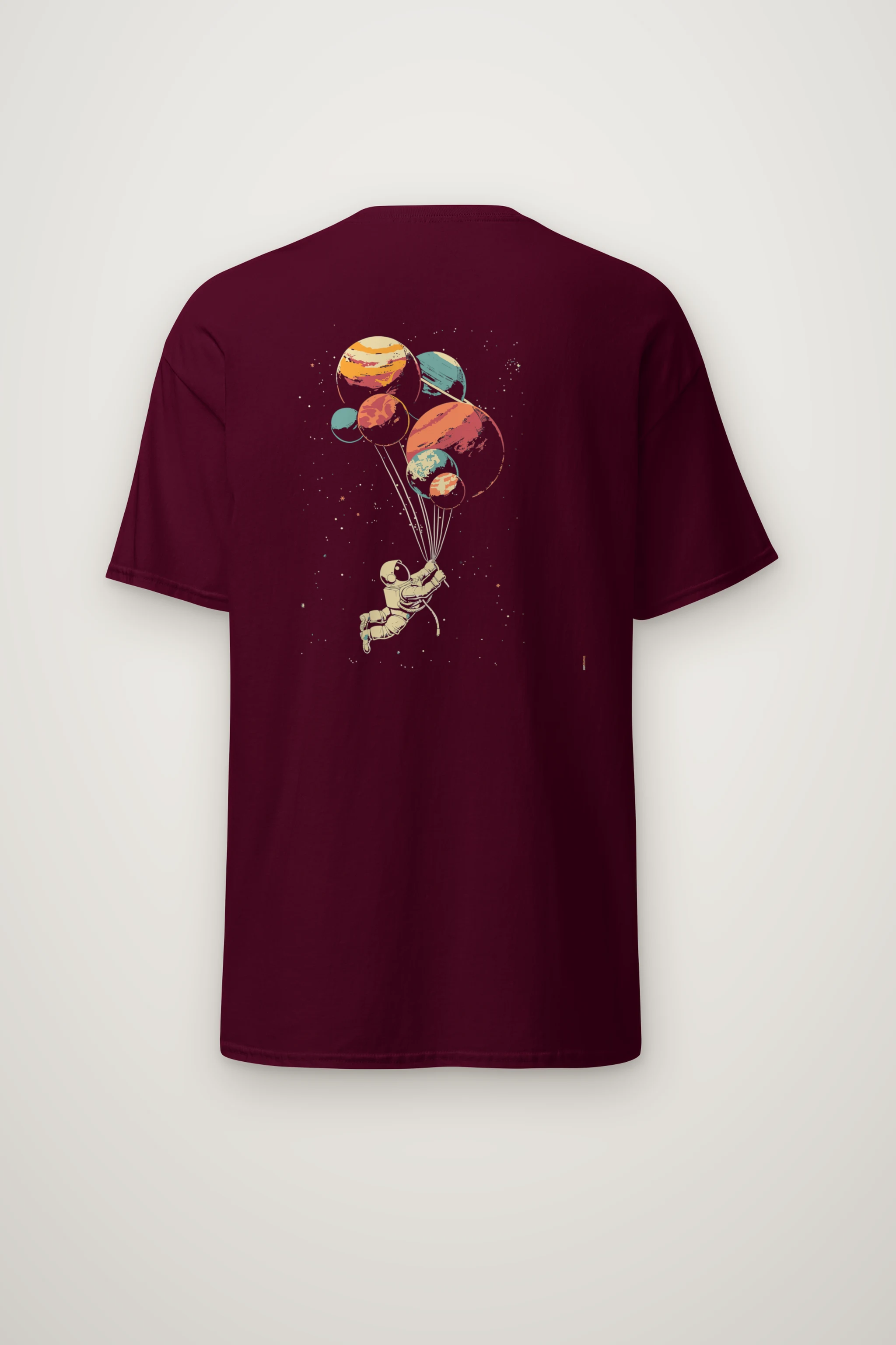 "Balloon Planet Drift" Heavyweight Unisex Crewneck T-shirt