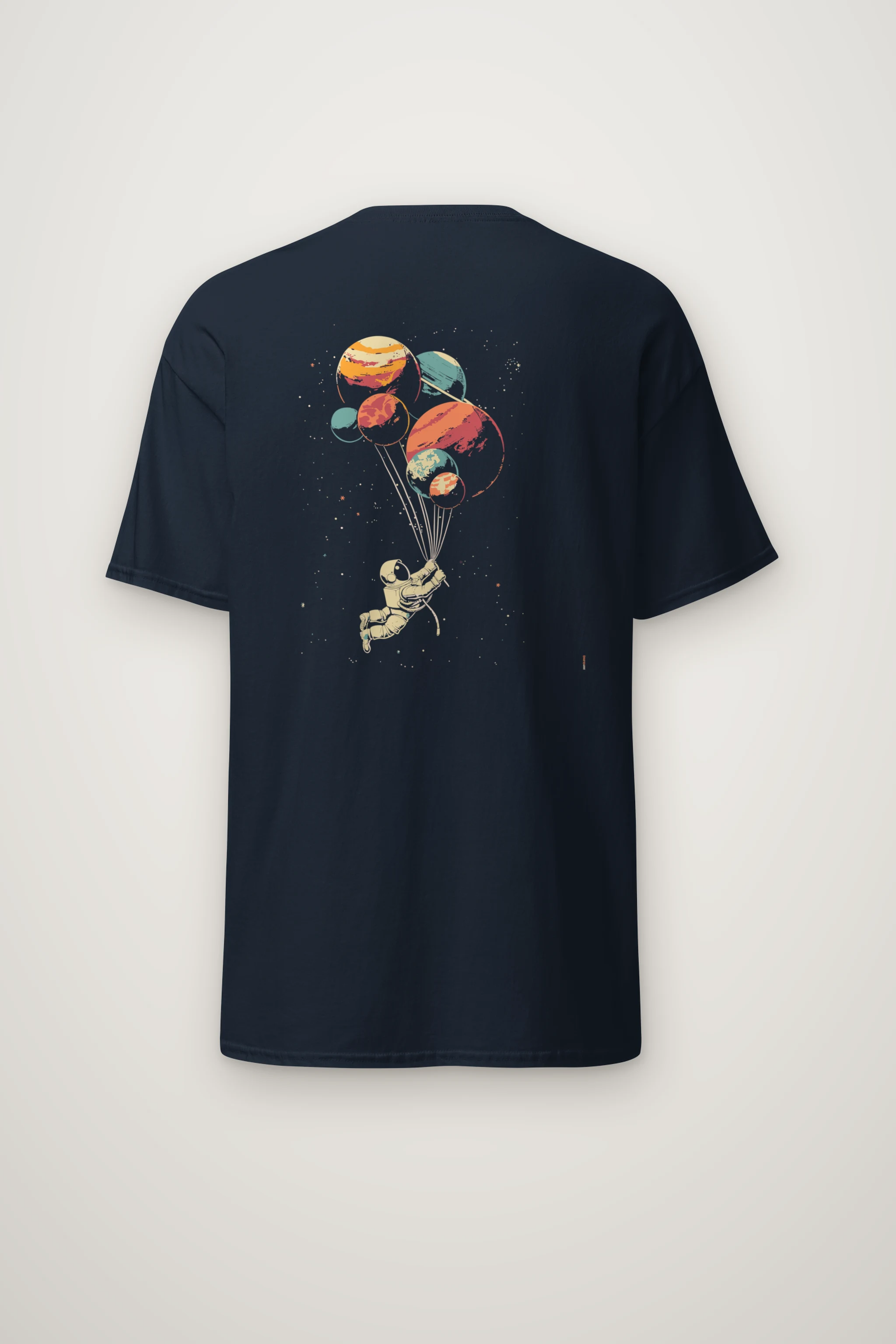 "Balloon Planet Drift" Heavyweight Unisex Crewneck T-shirt