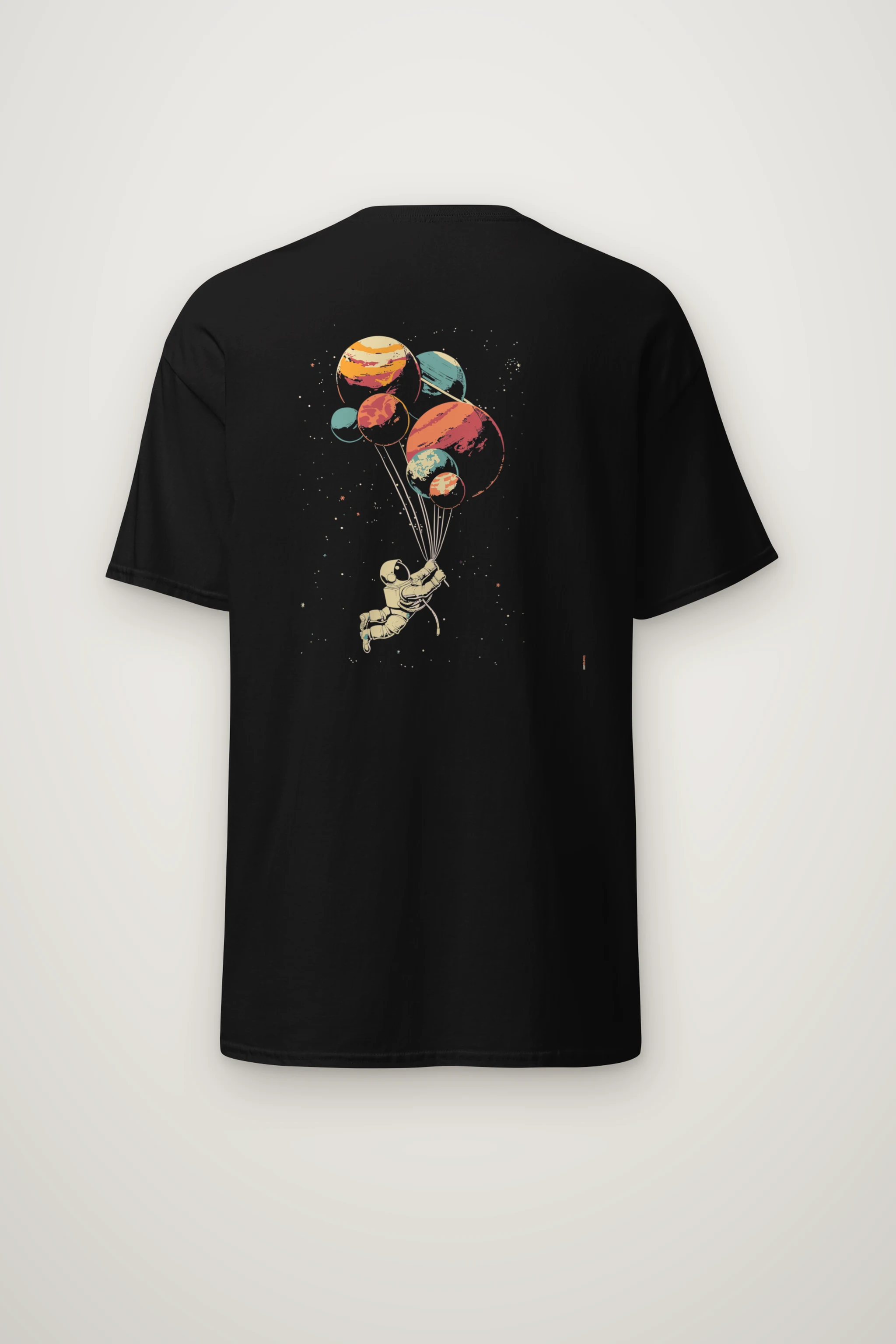 "Balloon Planet Drift" Heavyweight Unisex Crewneck T-shirt