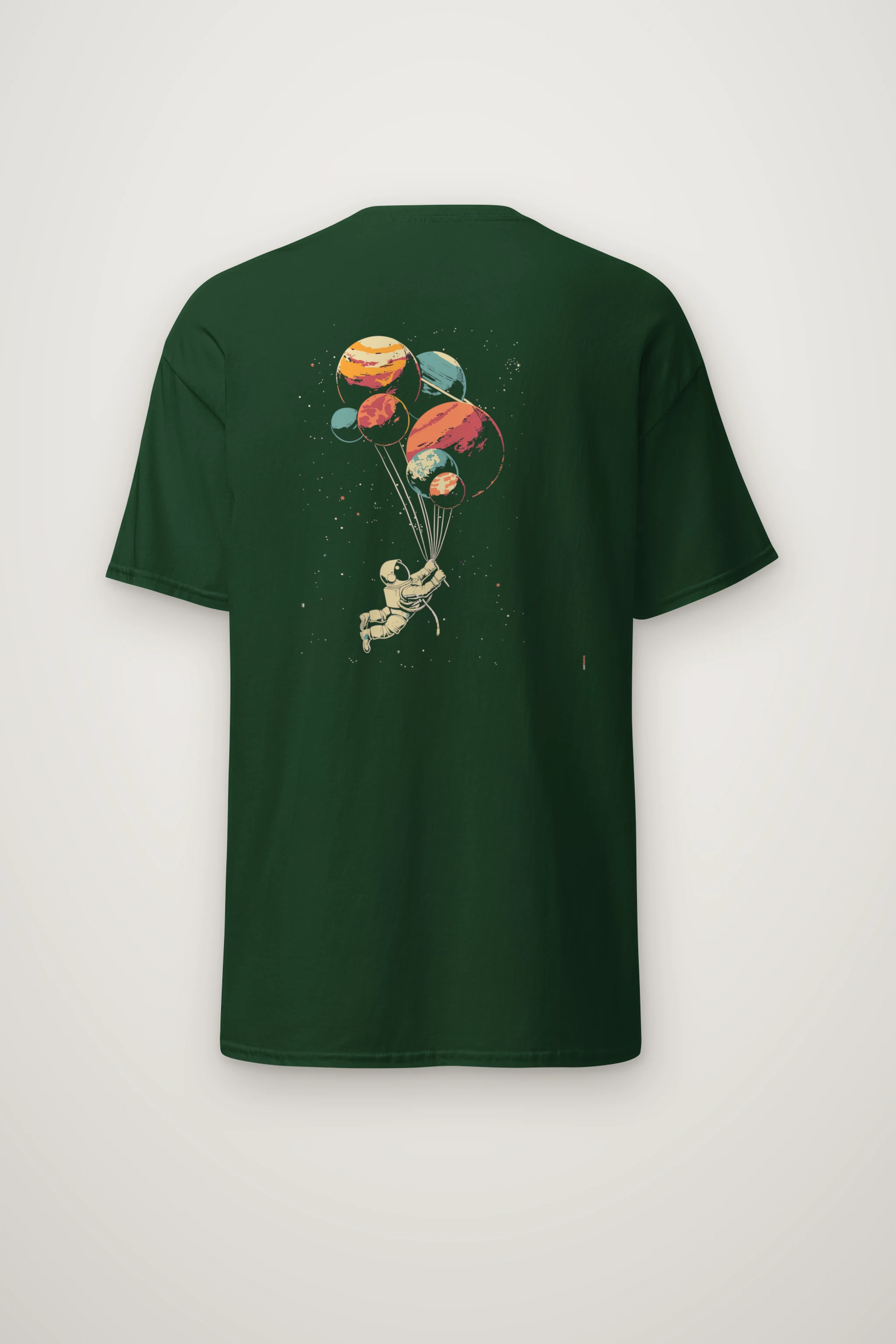 "Balloon Planet Drift" Heavyweight Unisex Crewneck T-shirt