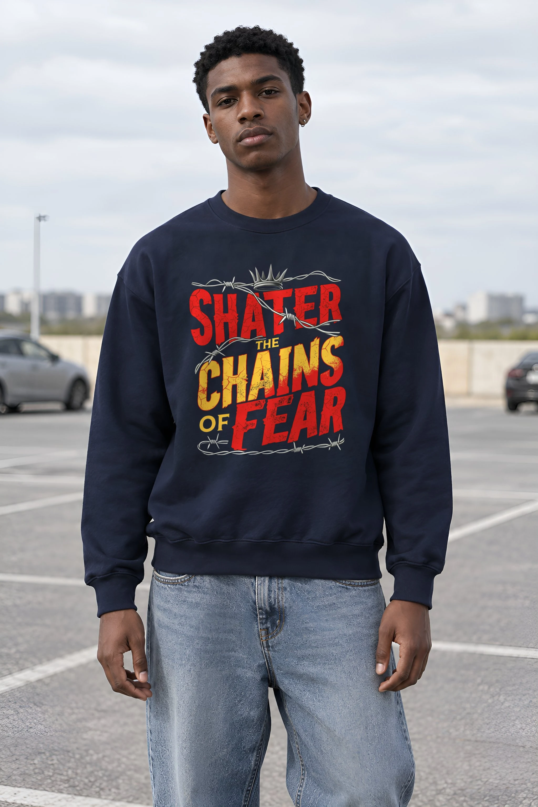 "Barbed Wire Crown" Heavy Blend Unisex Crewneck Sweatshirt