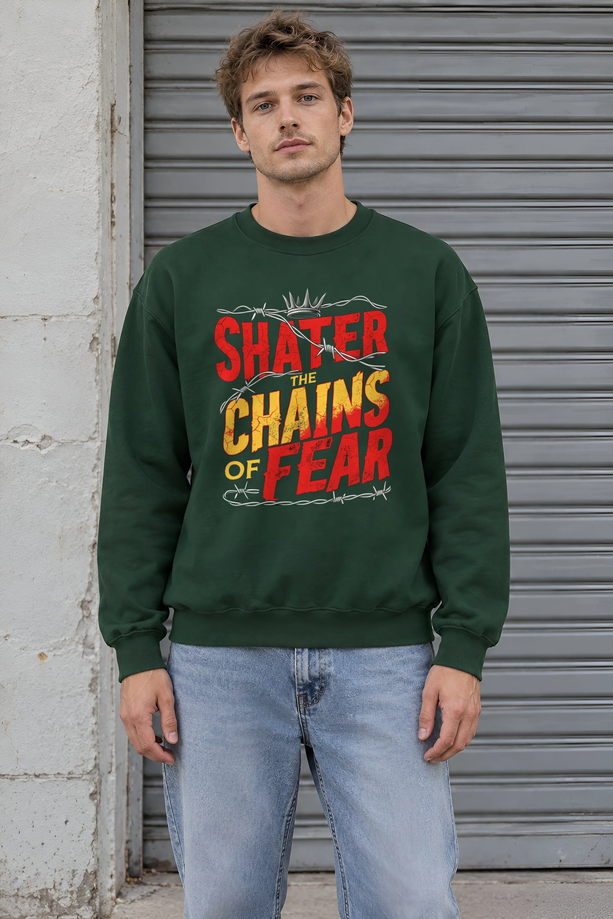 "Barbed Wire Crown" Heavy Blend Unisex Crewneck Sweatshirt