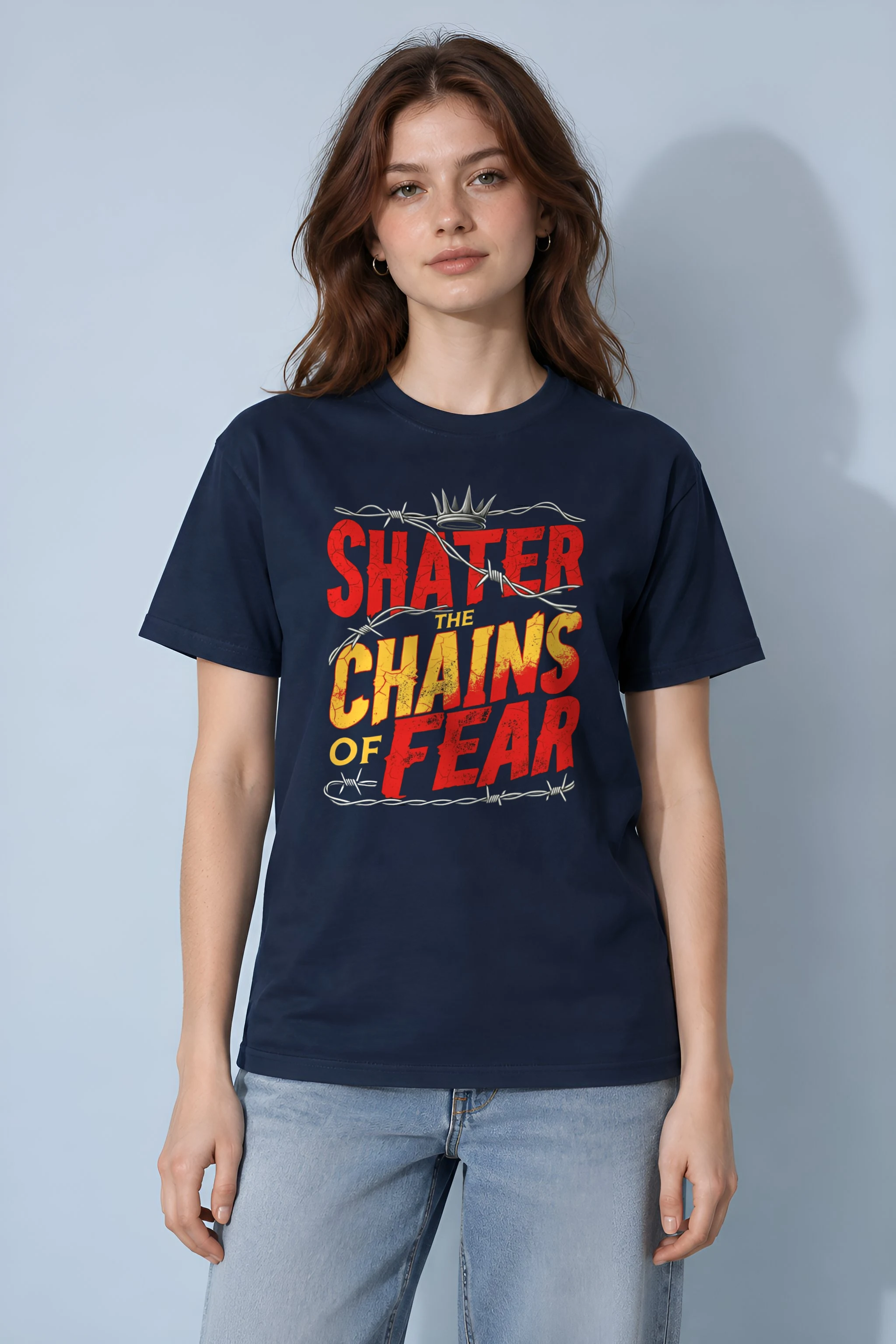 "Barbed Wire Crown" Heavyweight Unisex Crewneck T-shirt