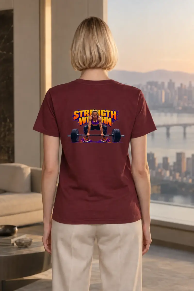 "Barbell Lifting Woman" Heavyweight Unisex Crewneck T-shirt