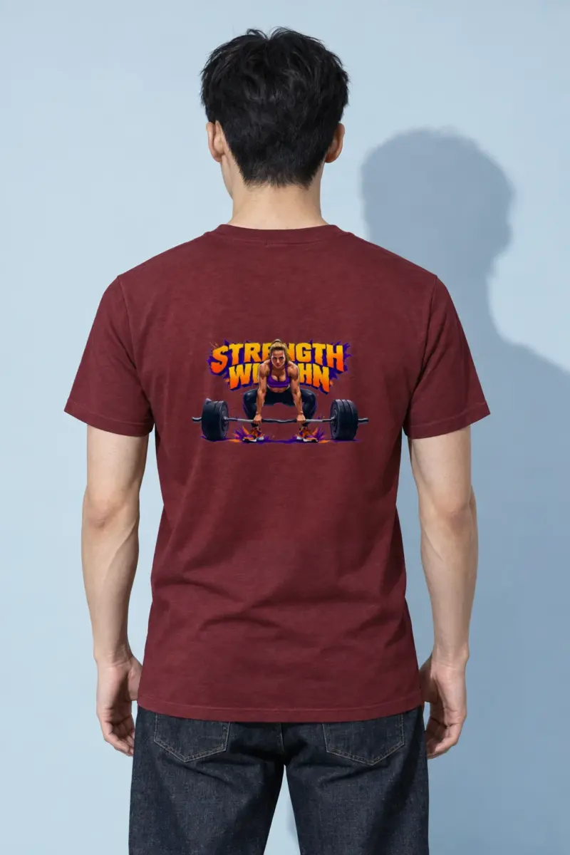 "Barbell Lifting Woman" Heavyweight Unisex Crewneck T-shirt