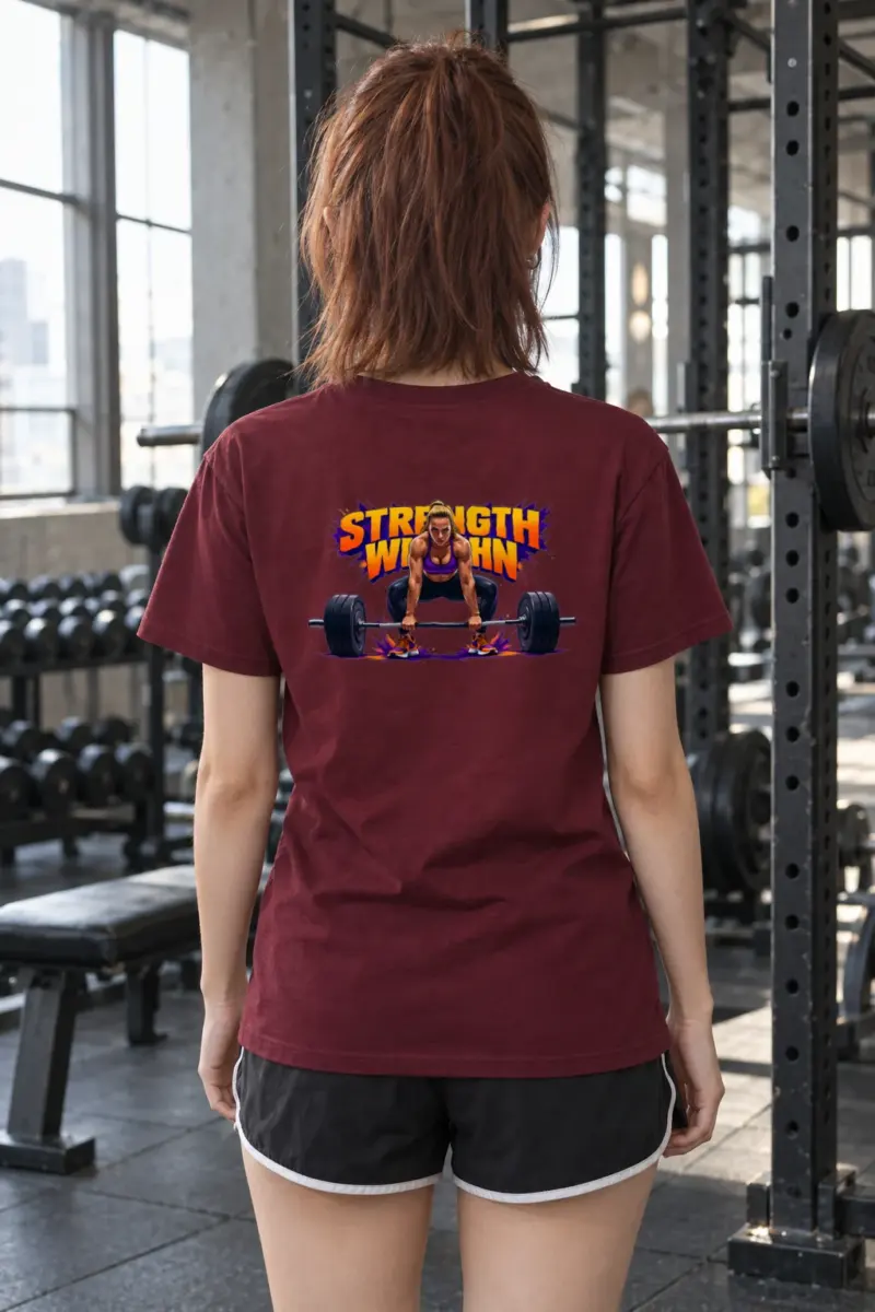 "Barbell Lifting Woman" Heavyweight Unisex Crewneck T-shirt