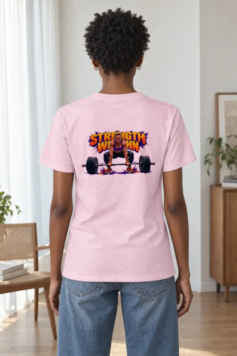 "Barbell Lifting Woman" Heavyweight Unisex Crewneck T-shirt | Gildan 5000