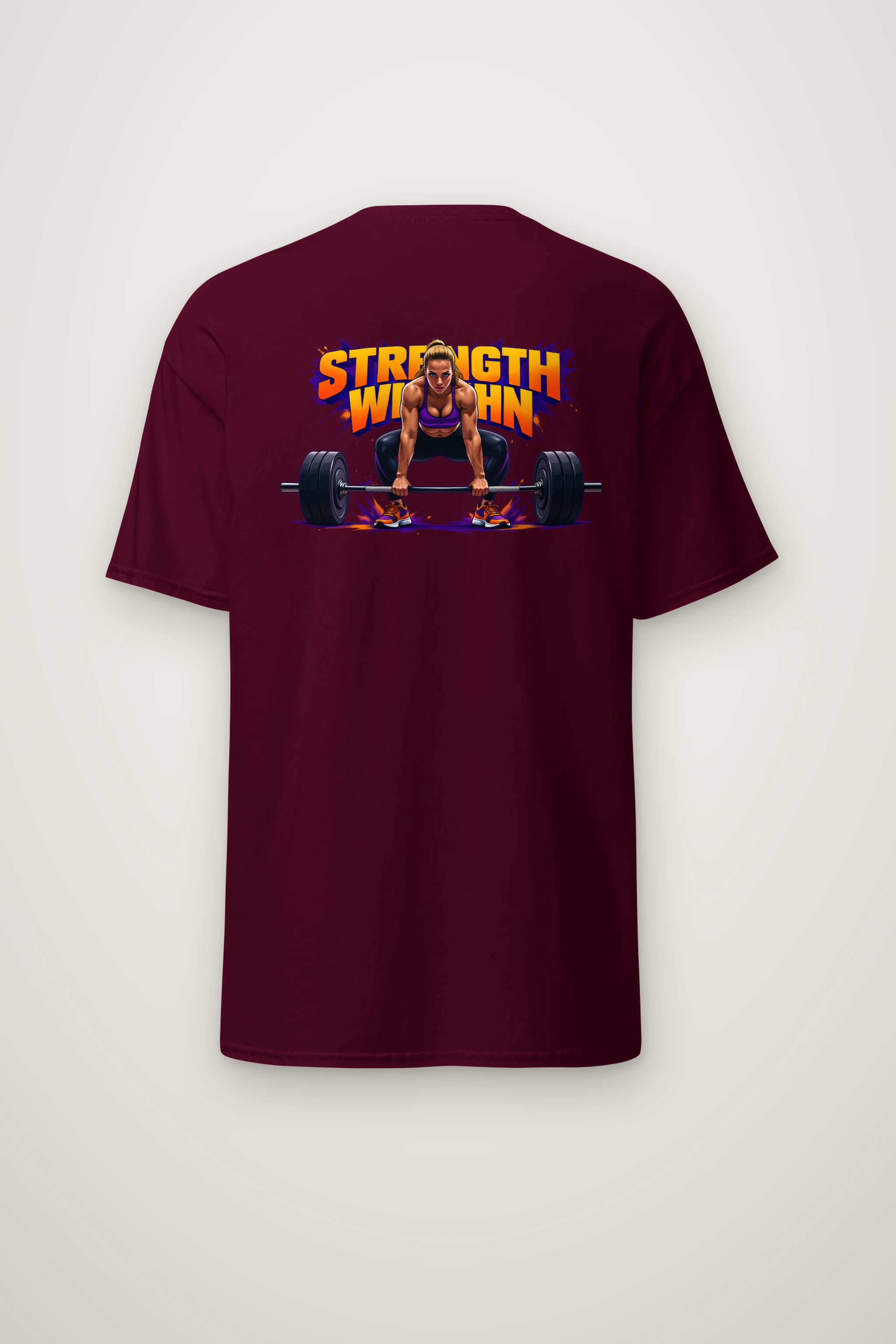 "Barbell Lifting Woman" Heavyweight Unisex Crewneck T-shirt