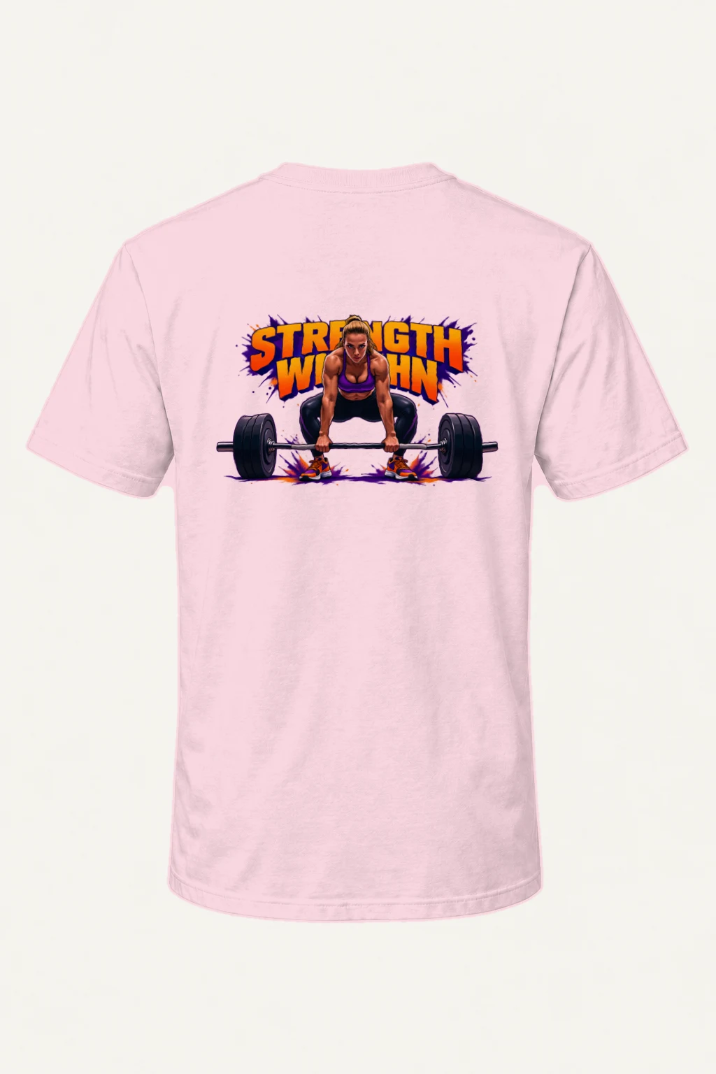 "Barbell Lifting Woman" Heavyweight Unisex Crewneck T-shirt | Gildan 5000