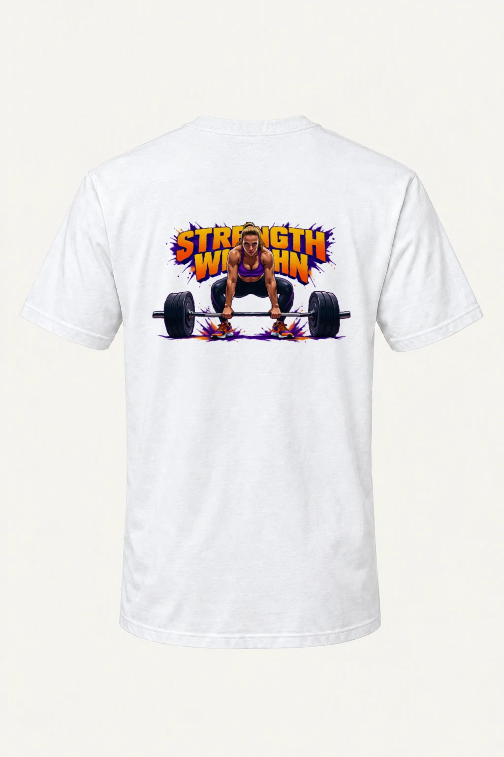 "Barbell Lifting Woman" Heavyweight Unisex Crewneck T-shirt | Gildan 5000