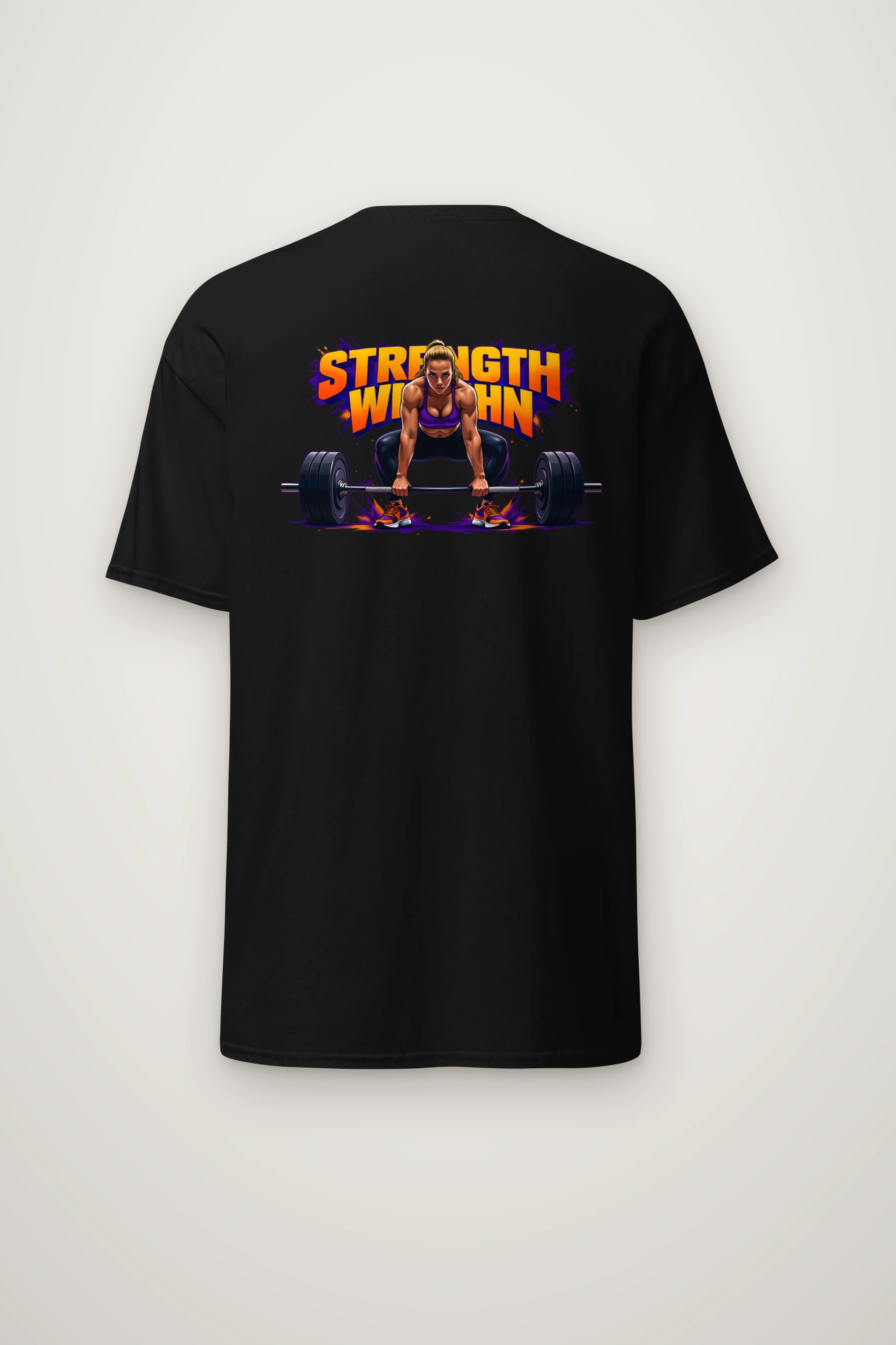 "Barbell Lifting Woman" Heavyweight Unisex Crewneck T-shirt