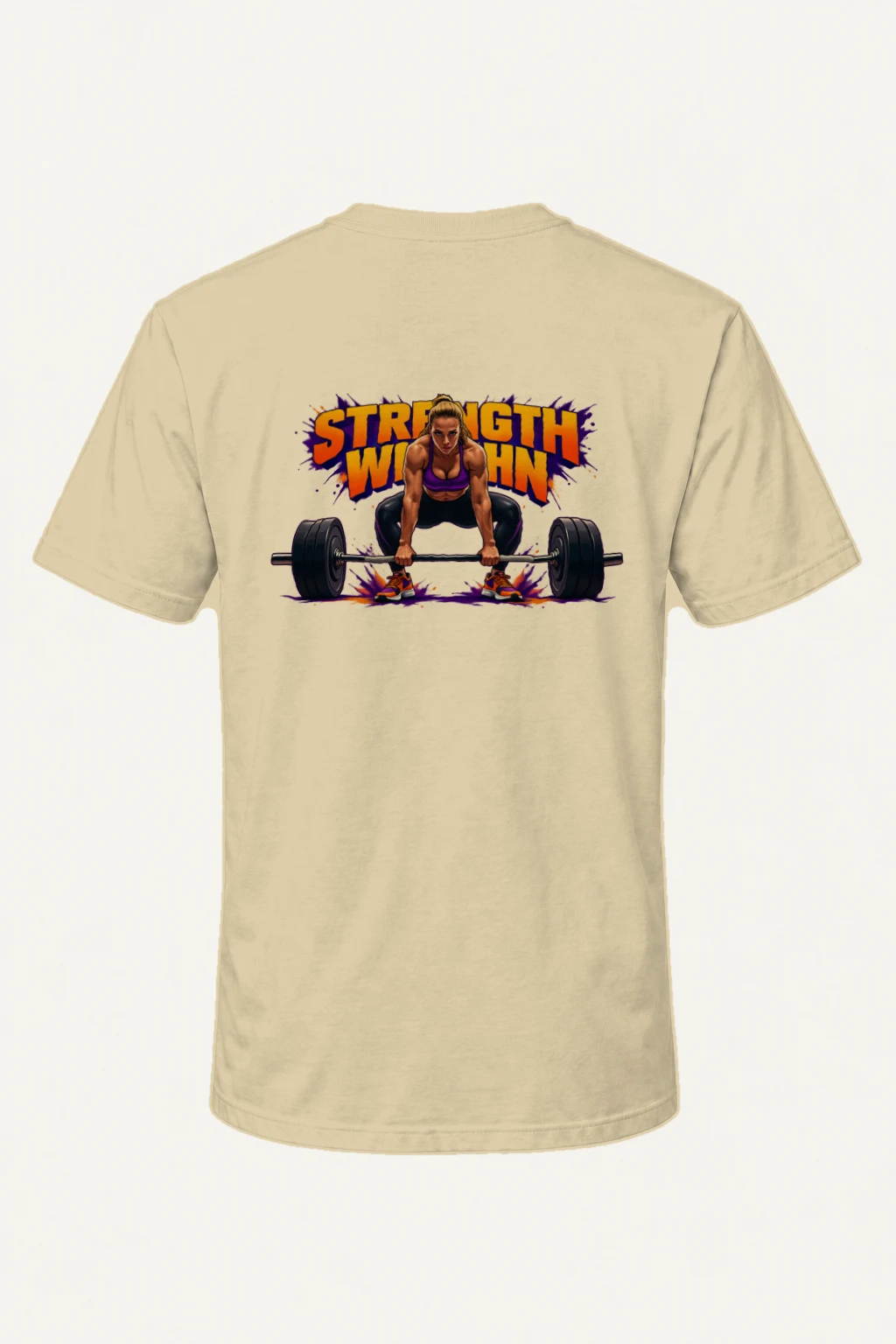 "Barbell Lifting Woman" Heavyweight Unisex Crewneck T-shirt | Gildan 5000