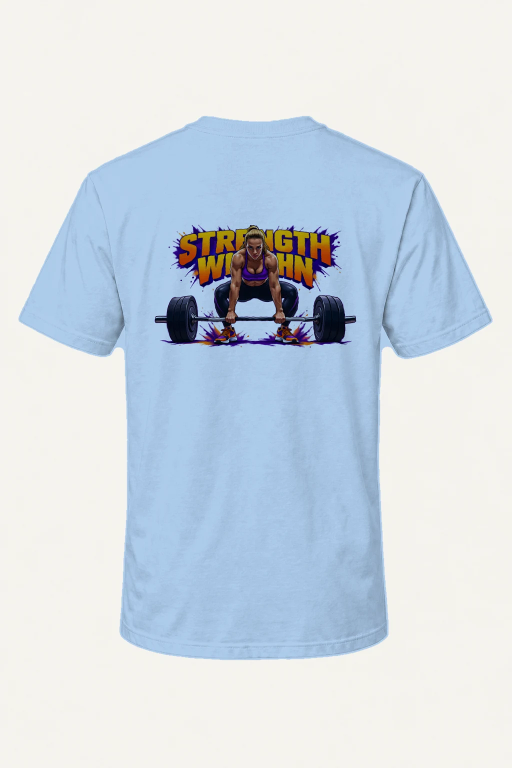 "Barbell Lifting Woman" Heavyweight Unisex Crewneck T-shirt | Gildan 5000