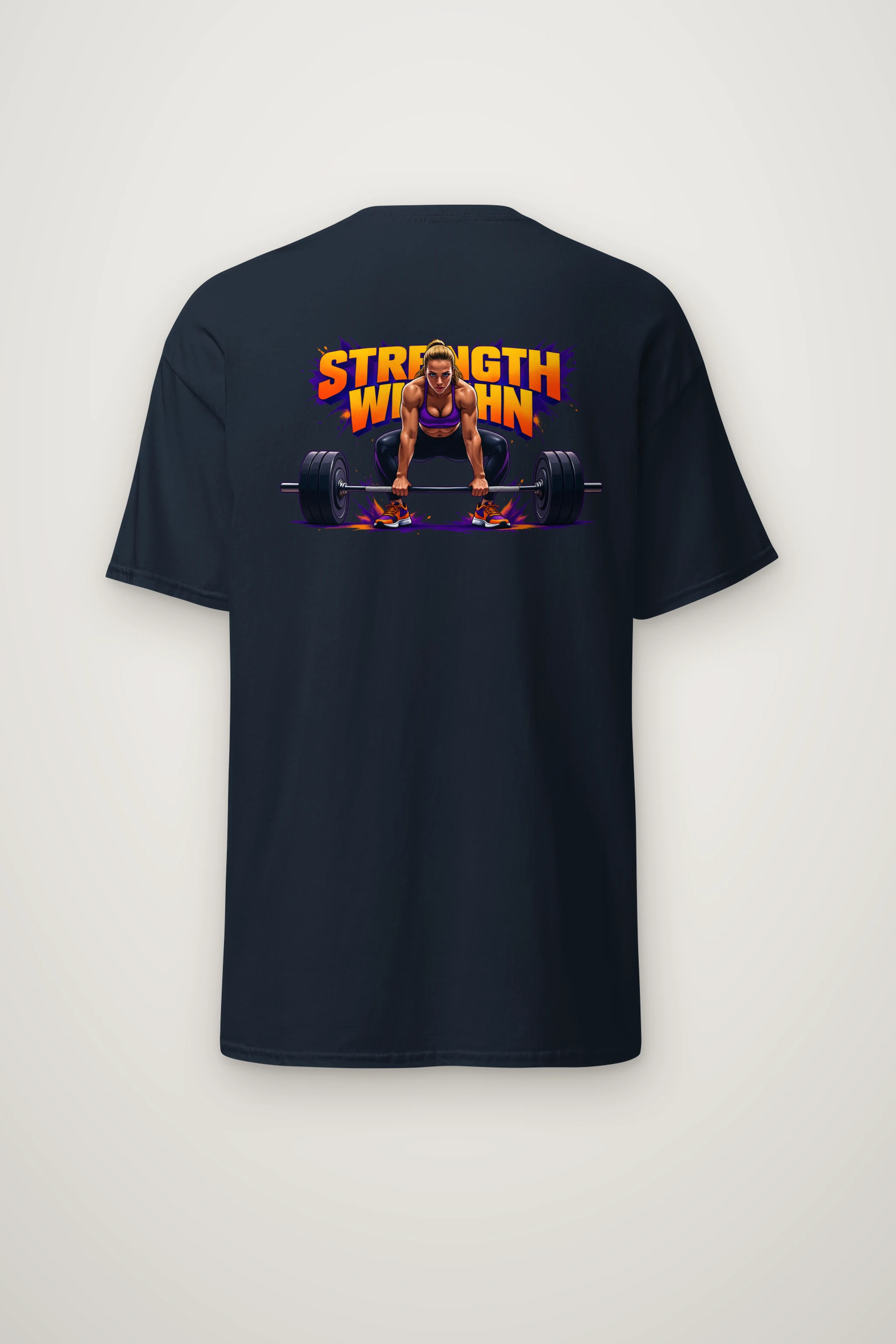 "Barbell Lifting Woman" Heavyweight Unisex Crewneck T-shirt