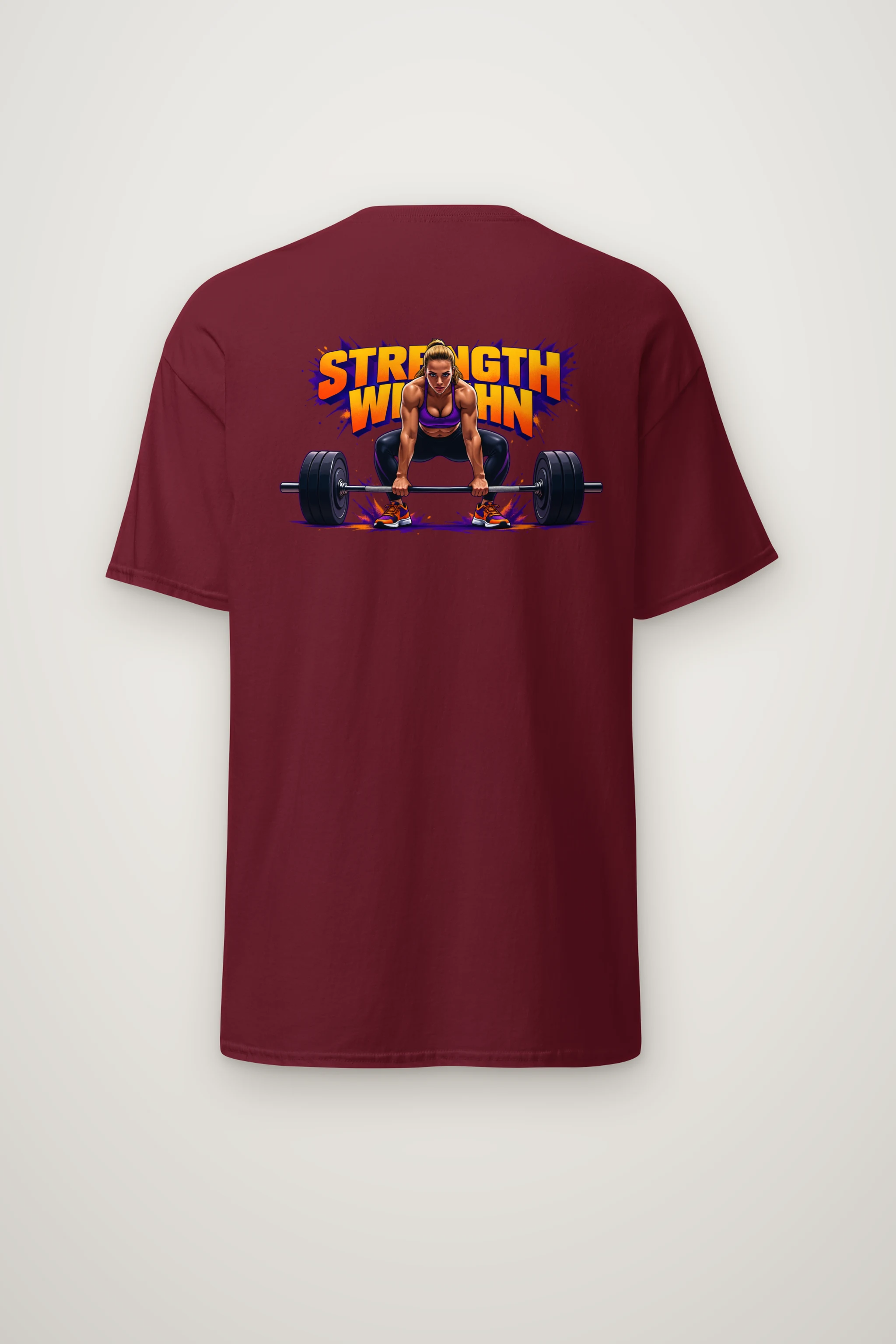 "Barbell Lifting Woman" Heavyweight Unisex Crewneck T-shirt