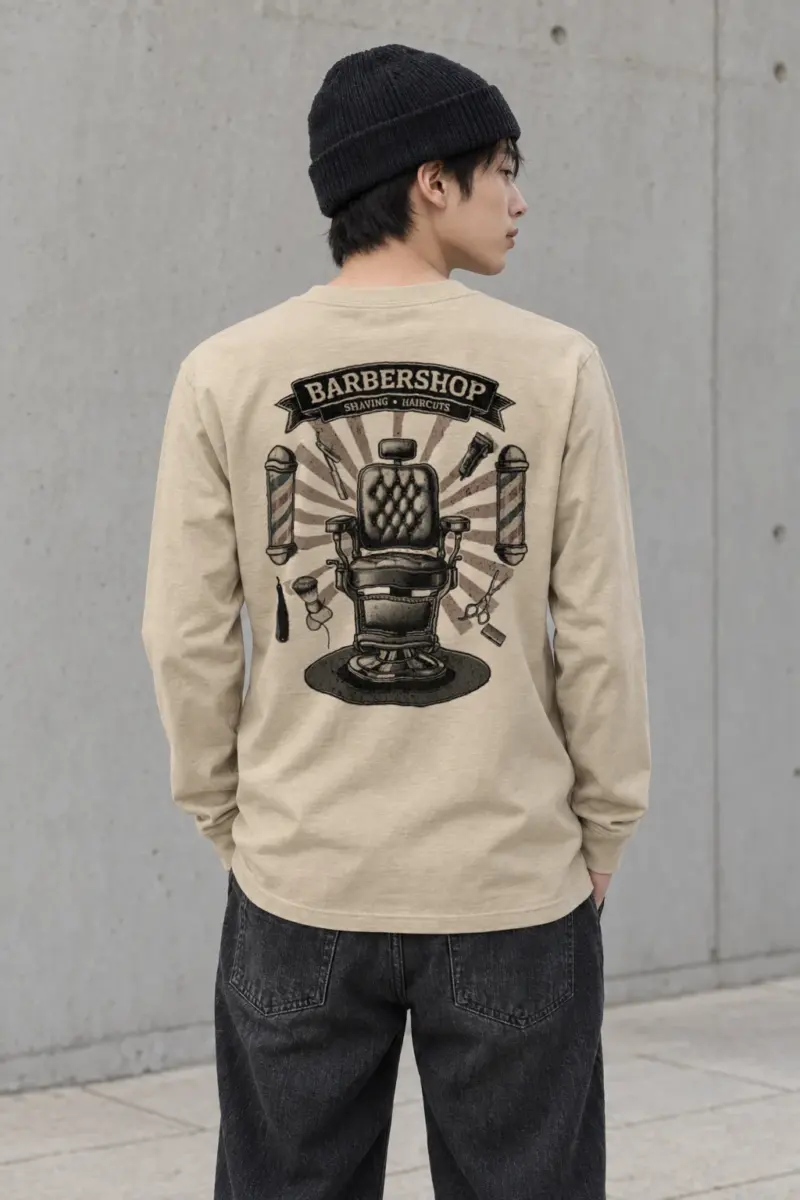"Barbershop Chair" Unisex Longsleeve T-shirt | Gildan 2400