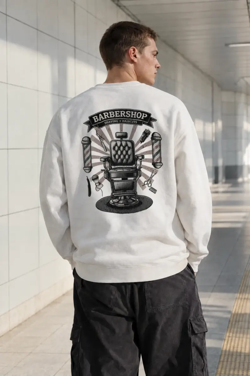 “Barbershop Shaving” Heavy Blend Unisex Crewneck Sweatshirt | Gildan 18000