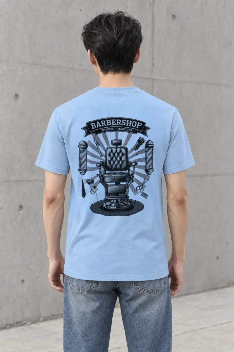 "Barbershop Shaving" Heavyweight Unisex Crewneck T-shirt