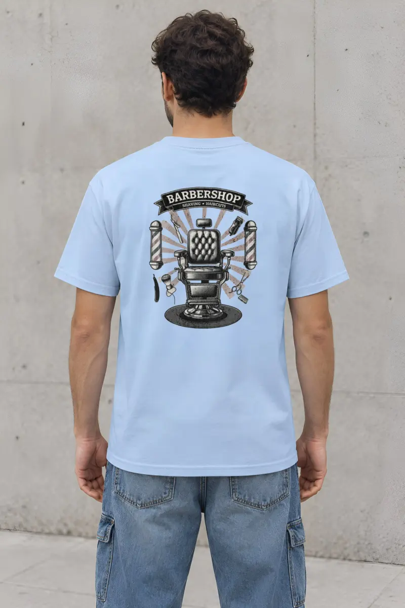 "Barbershop Shaving" Heavyweight Unisex Crewneck T-shirt