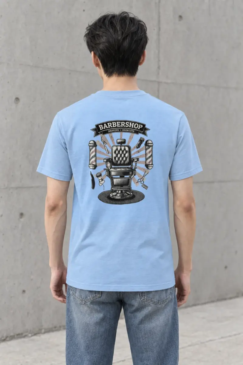 "Barbershop Shaving" Heavyweight Unisex Crewneck T-shirt