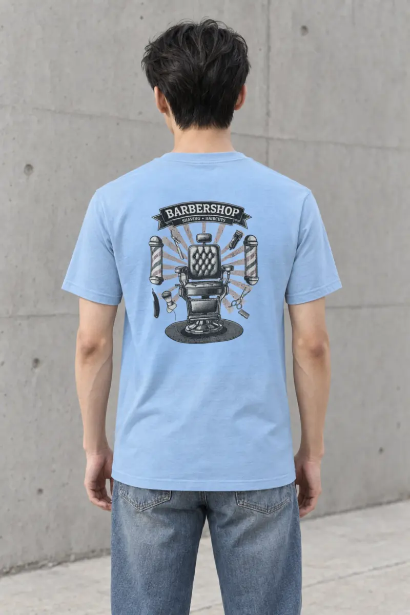 "Barbershop Shaving" Heavyweight Unisex Crewneck T-shirt