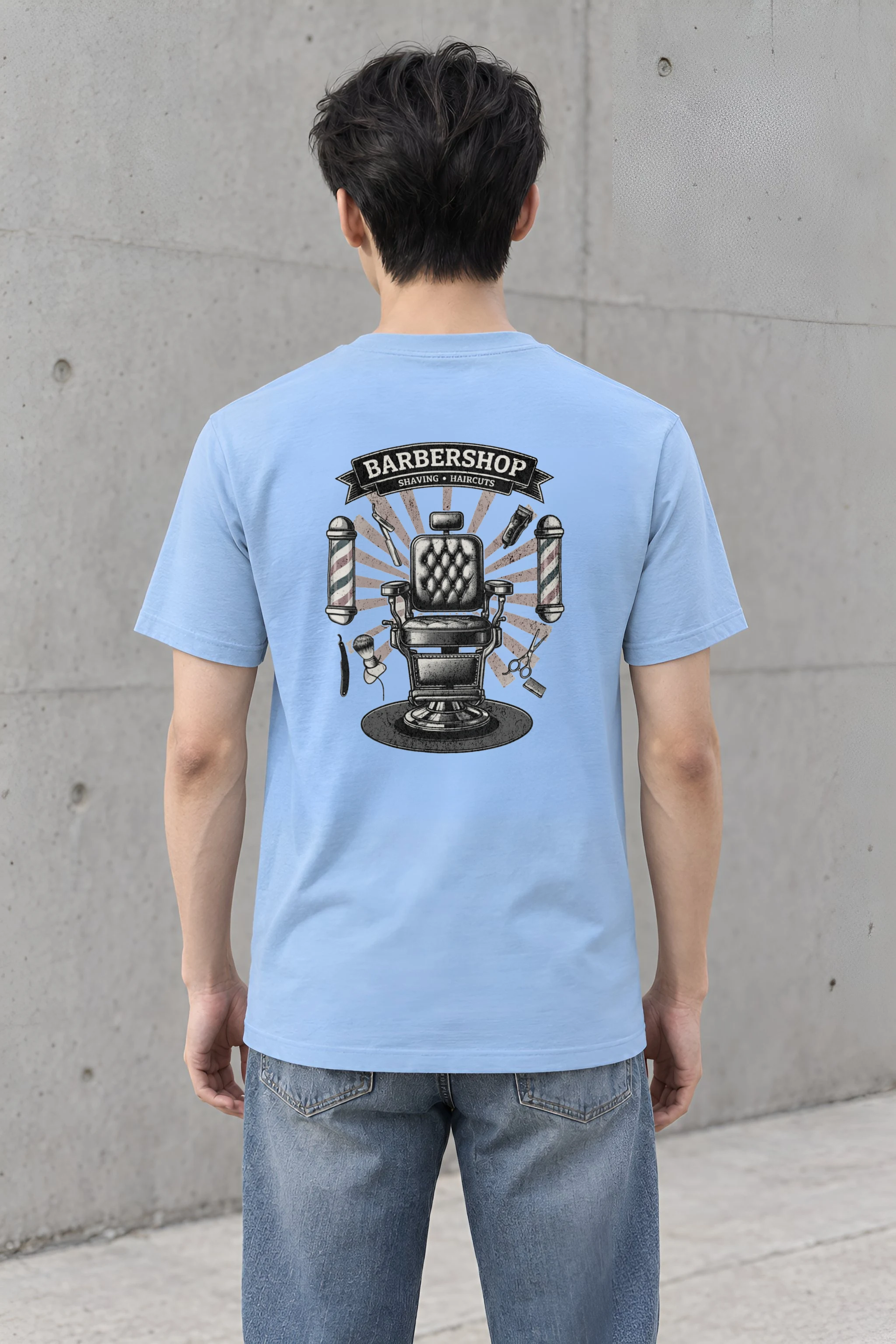 "Barbershop Shaving" Heavyweight Unisex Crewneck T-shirt