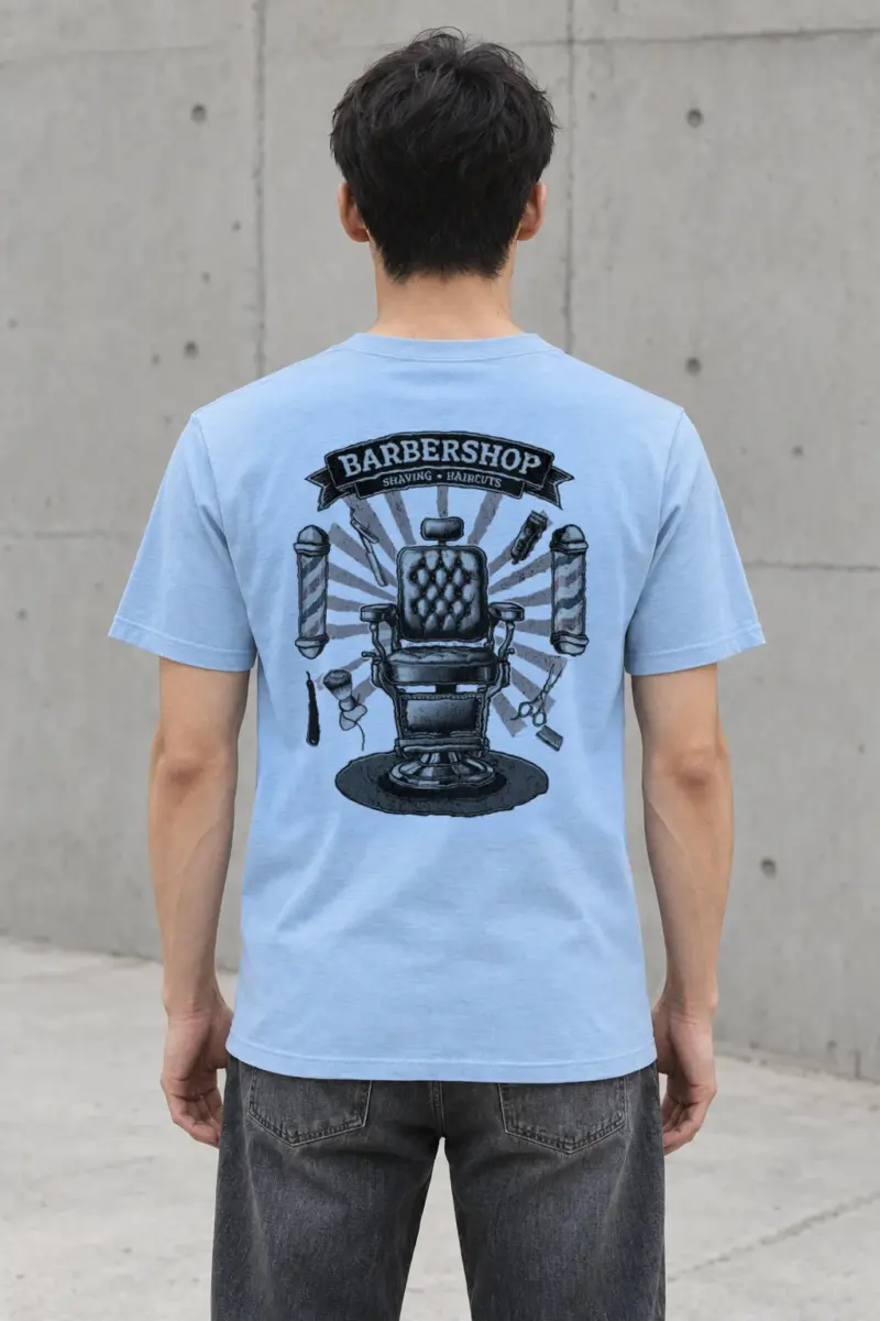 "Barbershop Shaving" Heavyweight Unisex Crewneck T-shirt